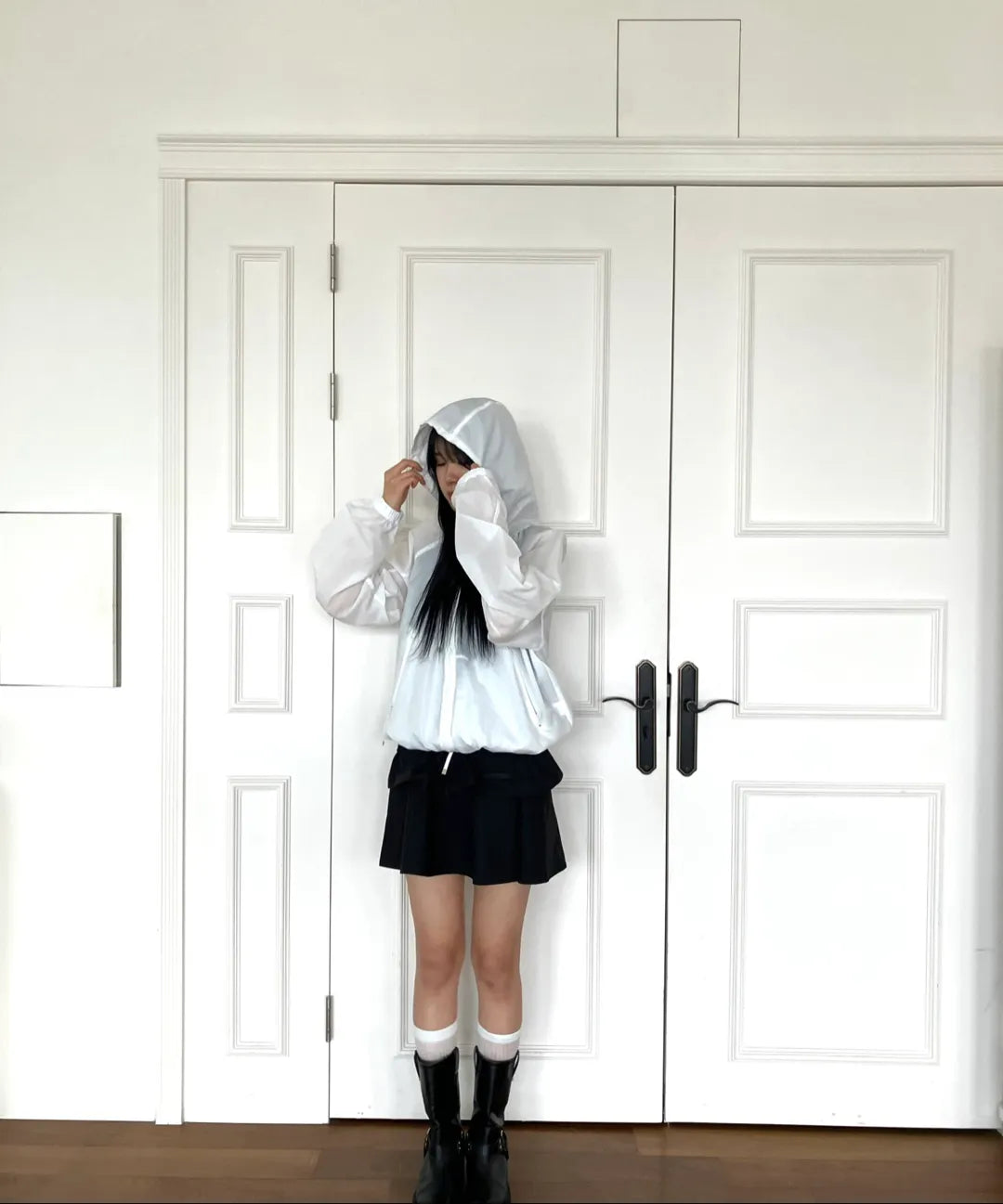 Light Shirring Windbreaker