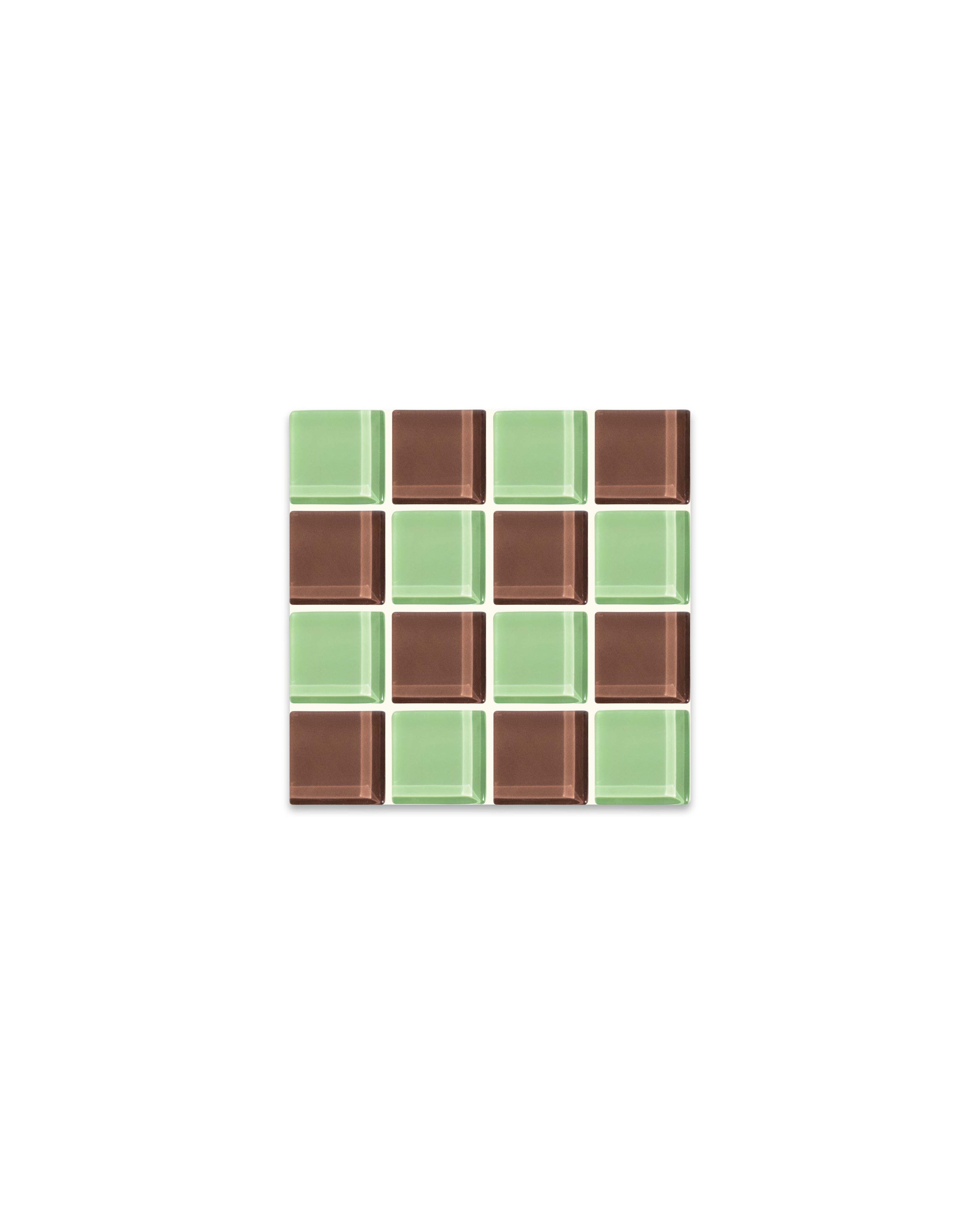 GLASS TILE COASTER - Mint Dark Chocolate