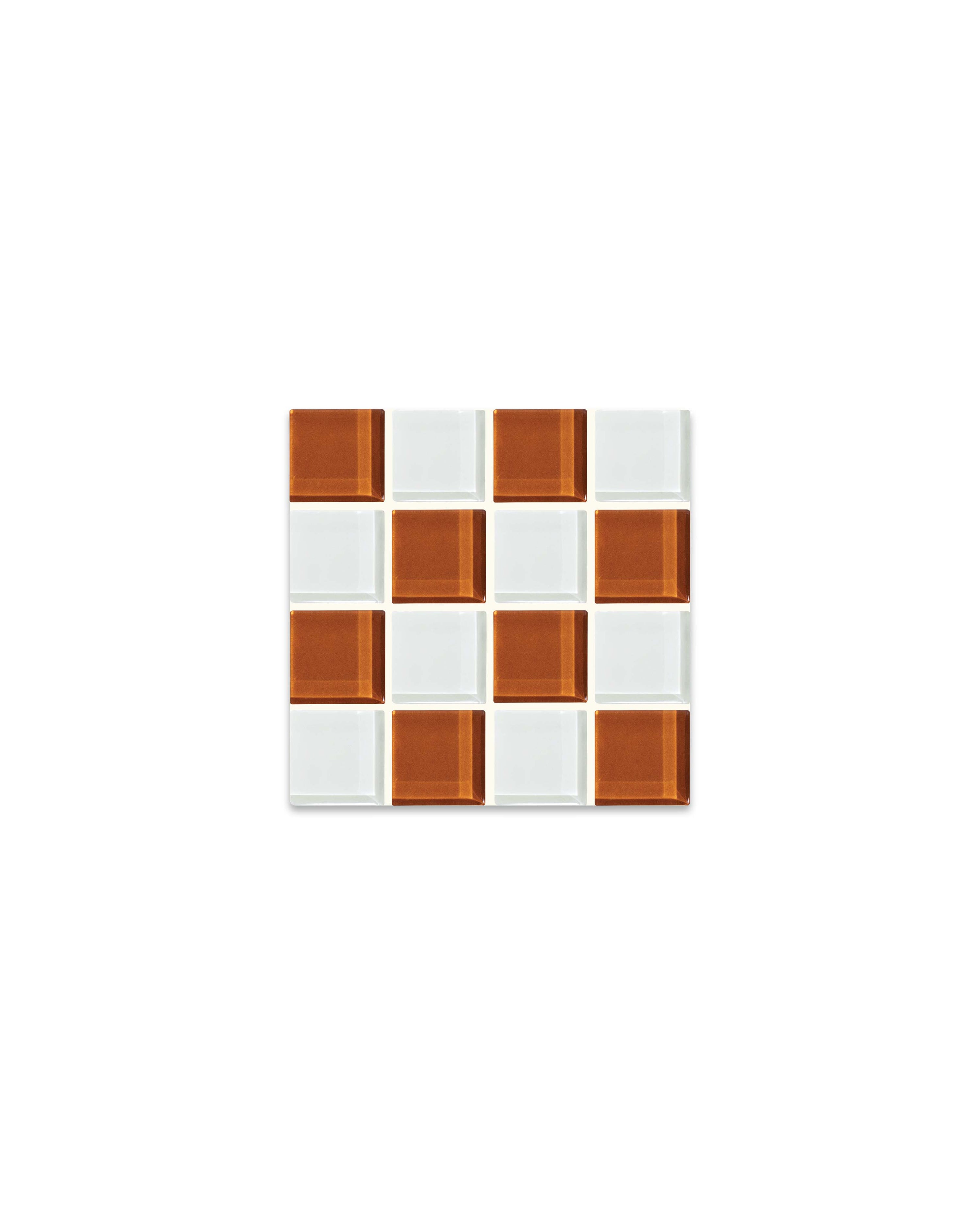 GLASS TILE COASTER - Orange Peel Milk Chocolate