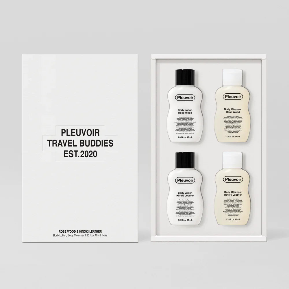 TRAVEL BUDDIES – Set of 4 ROSE WOOD & HINOKI LEATHER | 40ml x 4