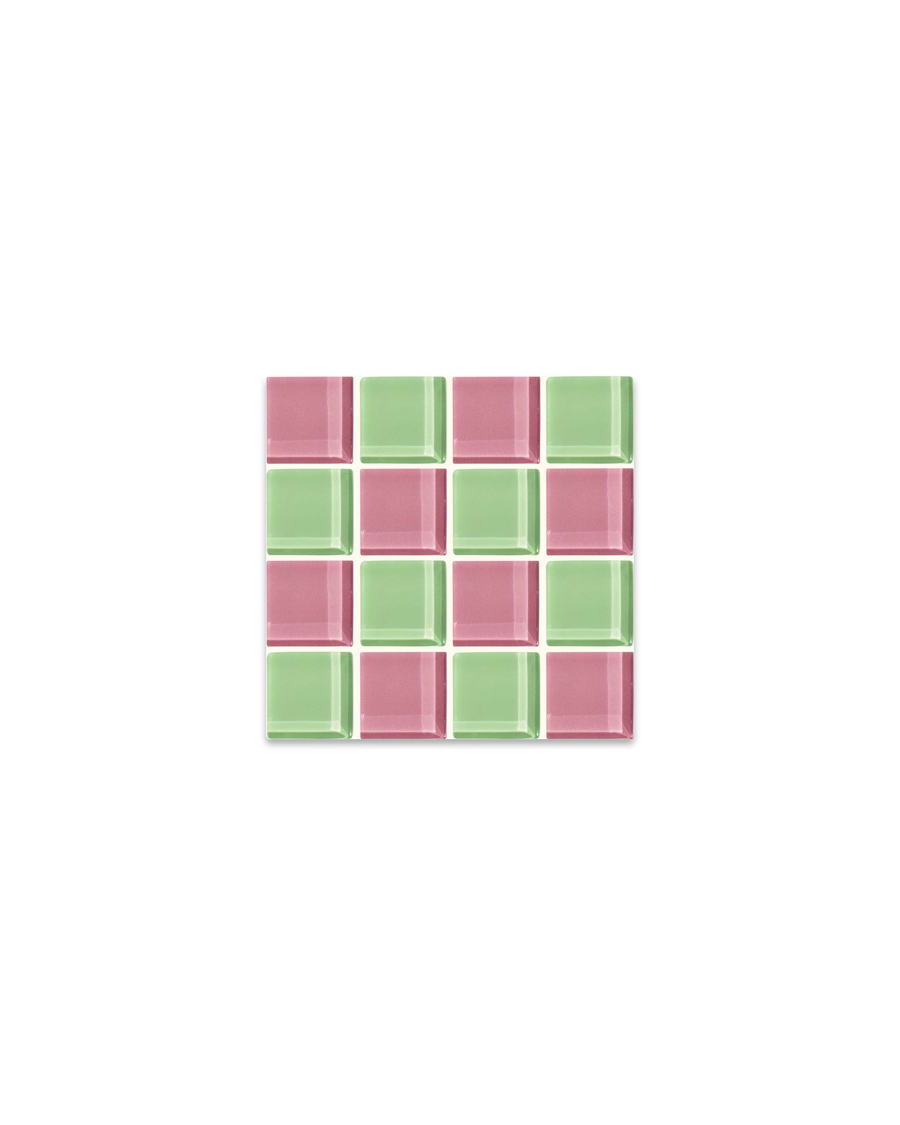 GLASS TILE COASTER - Pink Guava