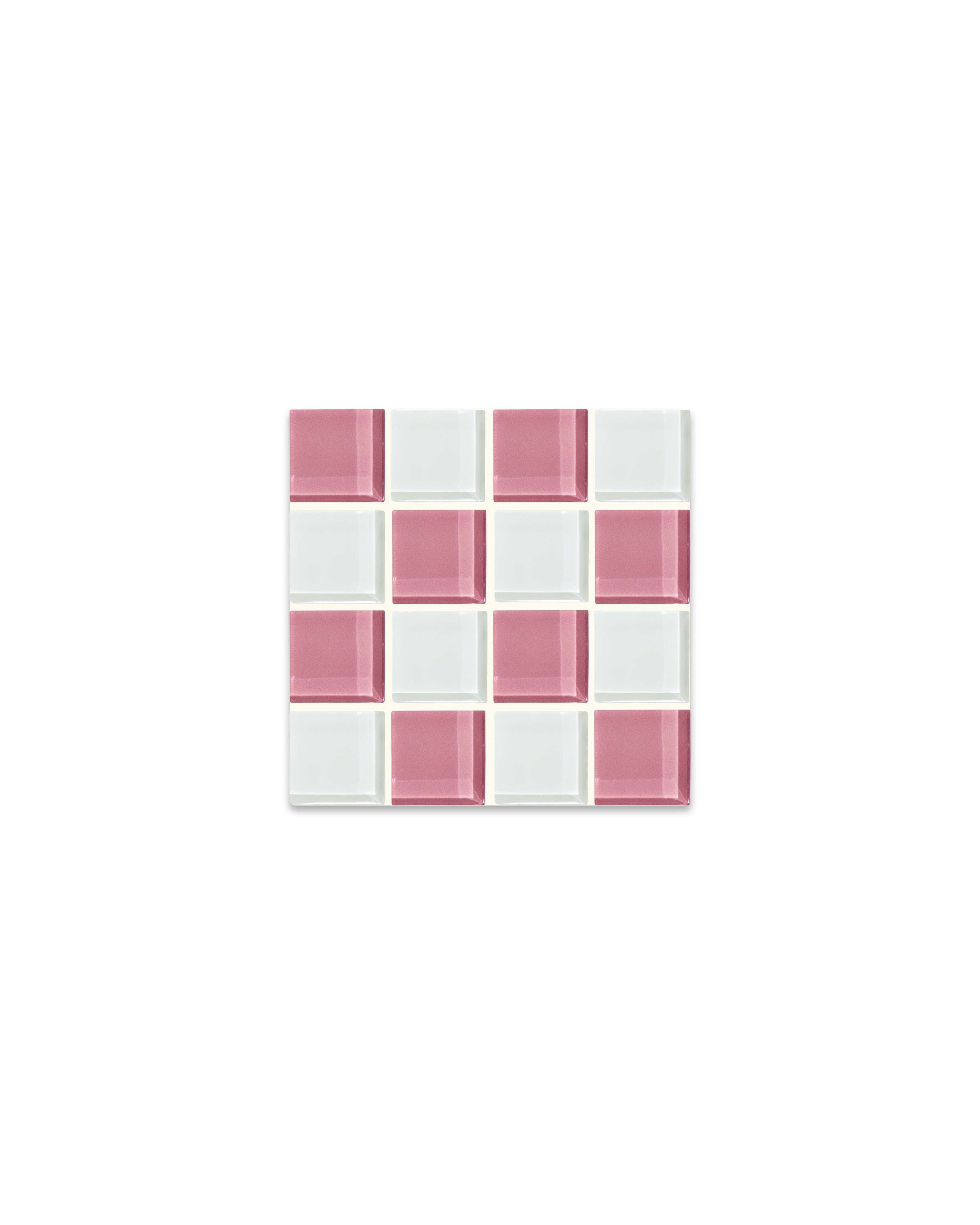 GLASS TILE COASTER - Pink Himalayan Milk Chocolate