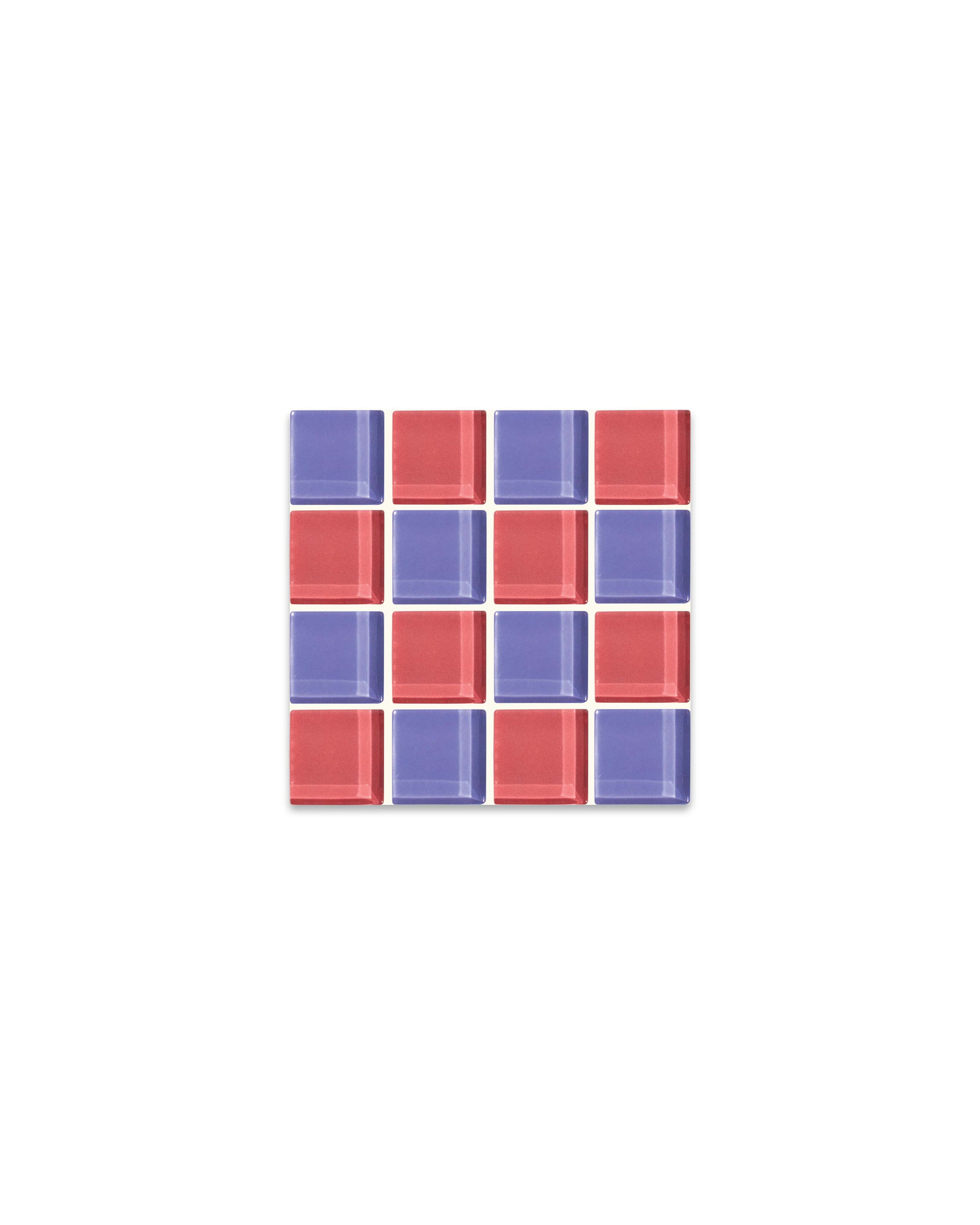GLASS TILE COASTER - Pinky Rose