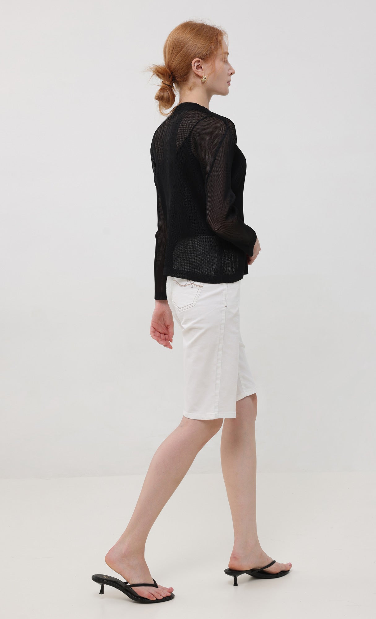 Pleatsmood Sheer Pleats Cardigan Black