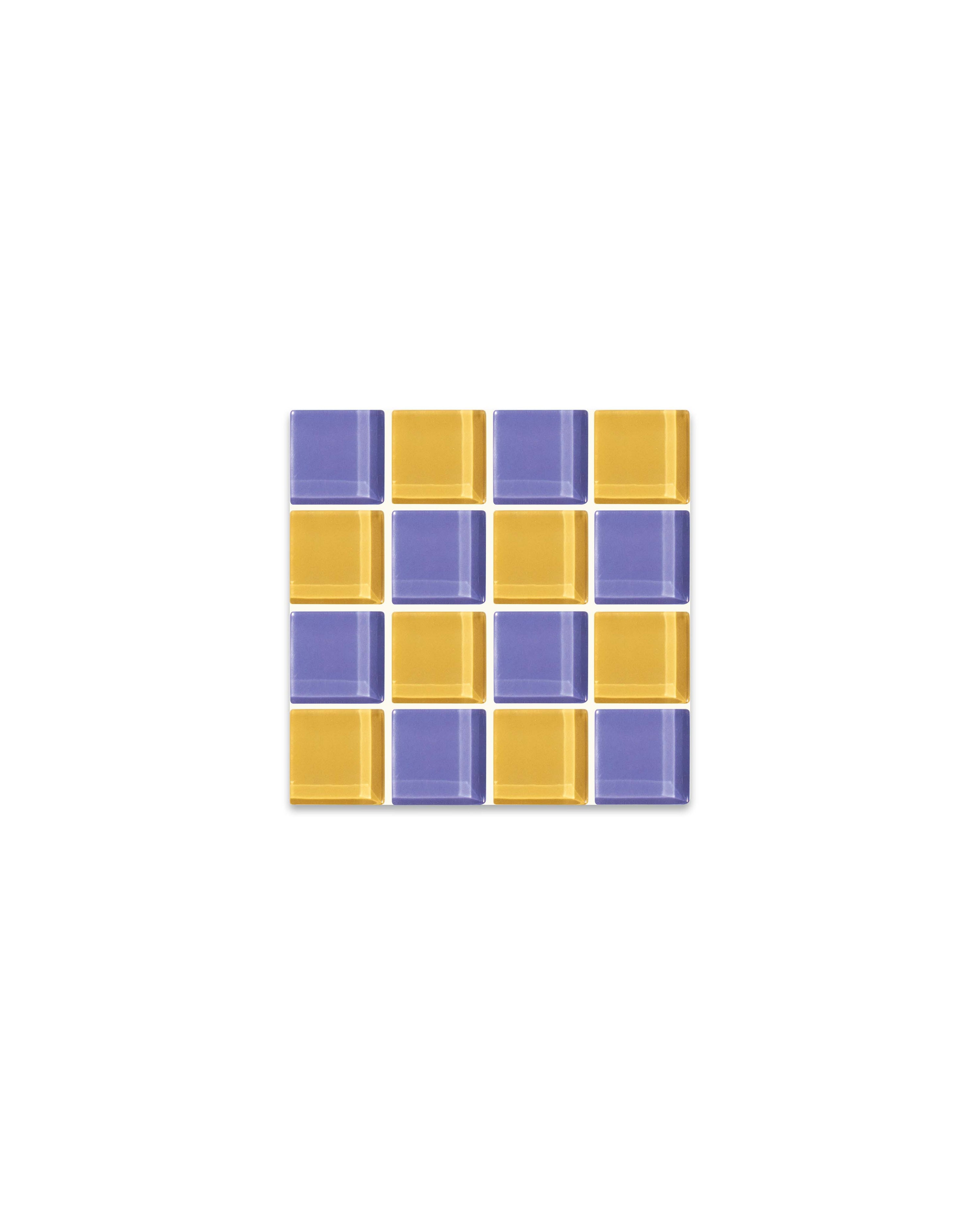 GLASS TILE COASTER - Raspberry Lemonade Taffy