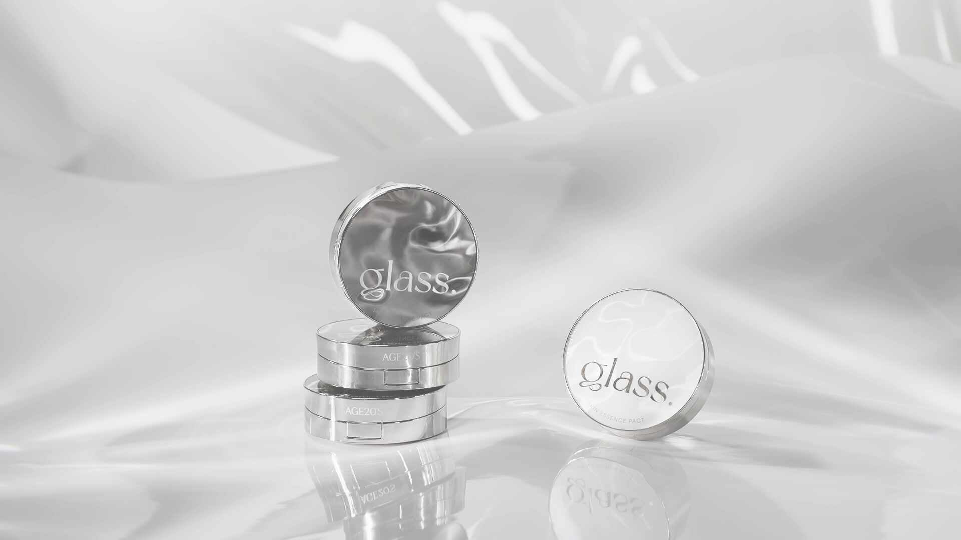 GLASS Age20's Glass Skin Essence Pact Glow/Perfect 12.5g Main product + Refill (+ Keyring Pouch or Puff Gift) (SPF50+) Glowing Moisture Foundation