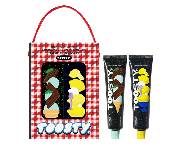 TOOSTY Korean Toothpaste -  Mint Chocolate + Lemon Set