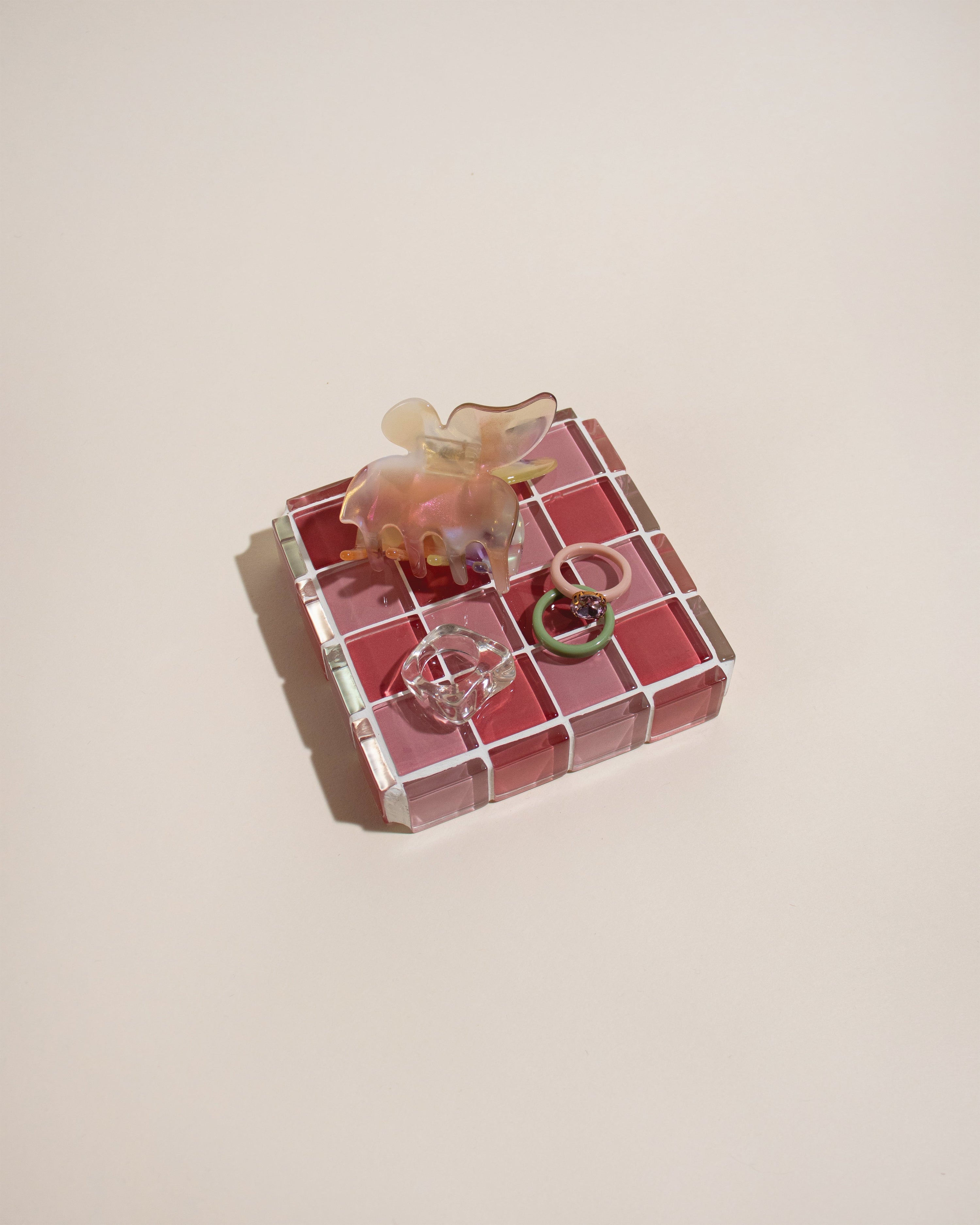 GLASS TILE CUBE - Cotton Candy