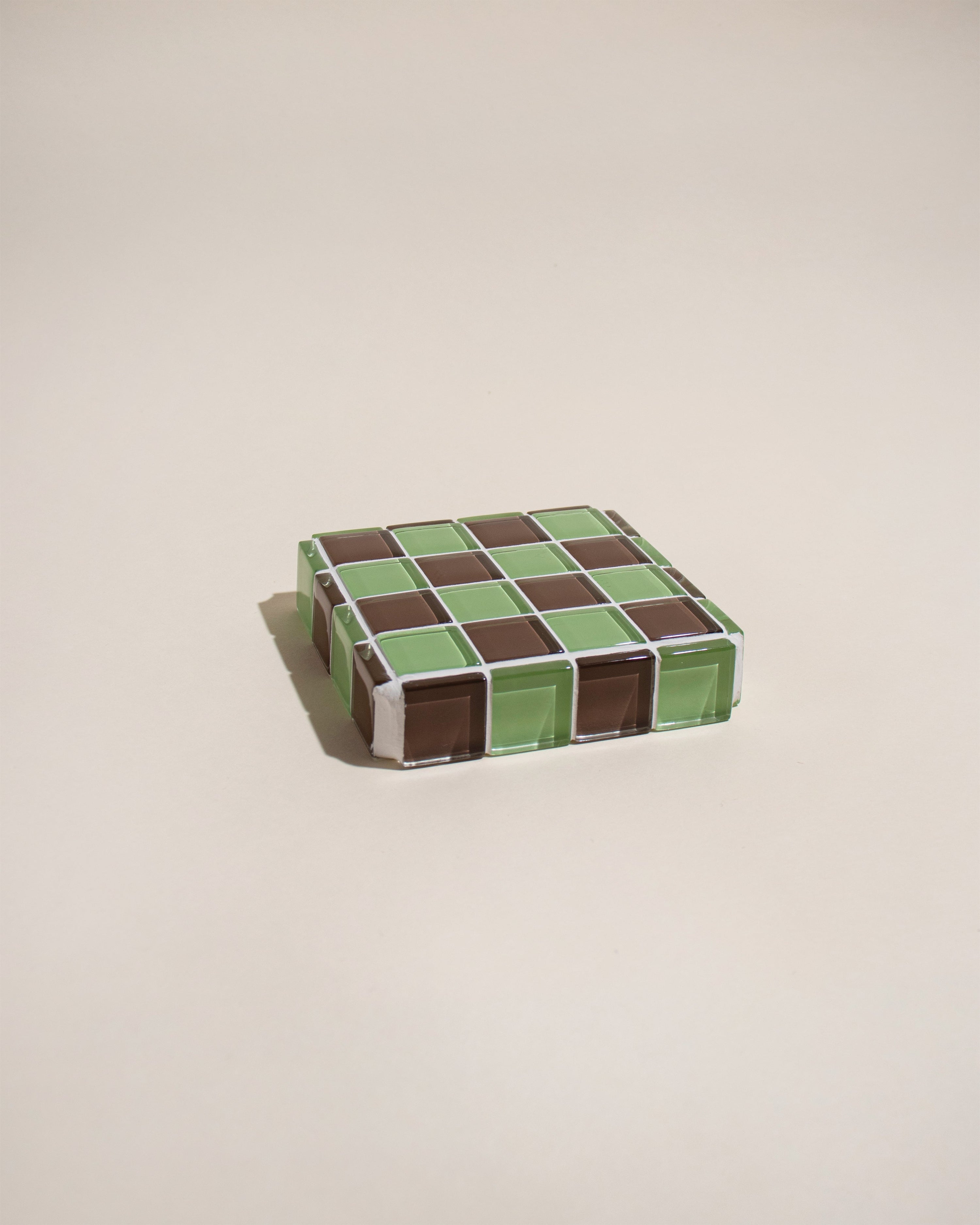 GLASS TILE CUBE - Mint Dark Chocolate