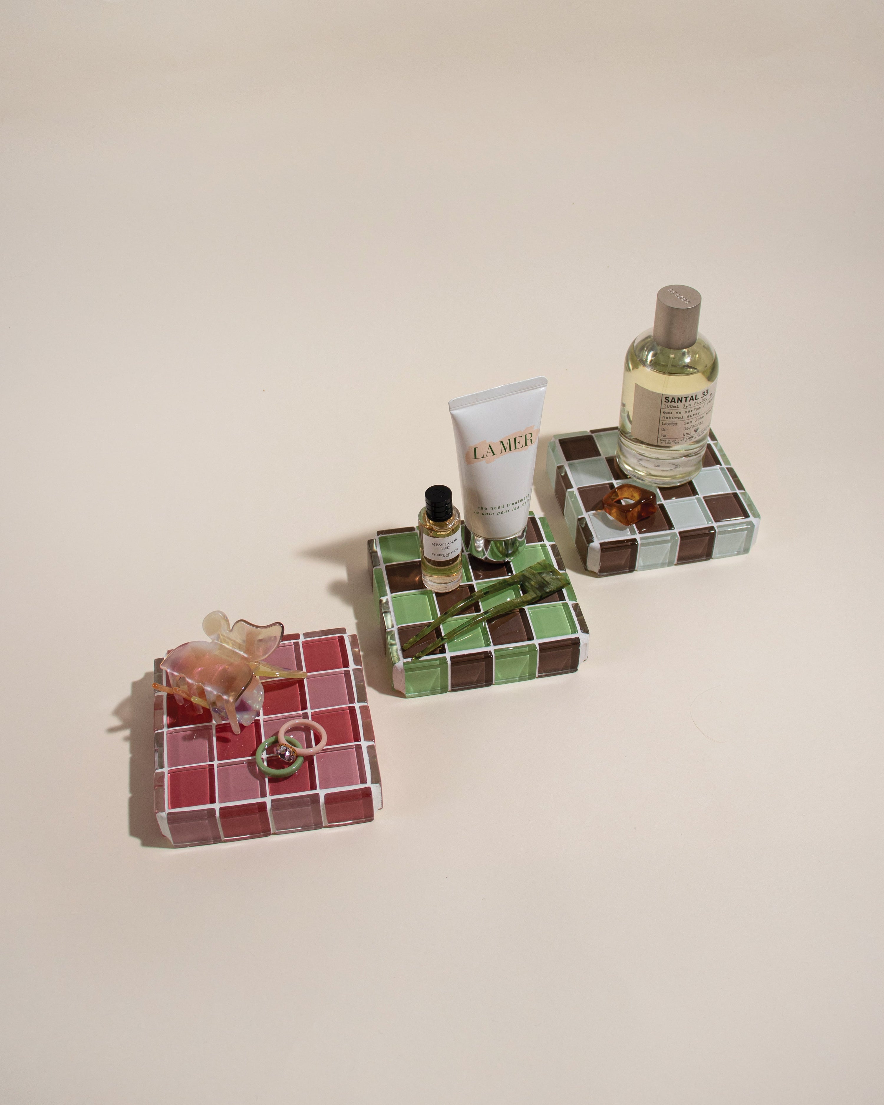 GLASS TILE CUBE - Cotton Candy