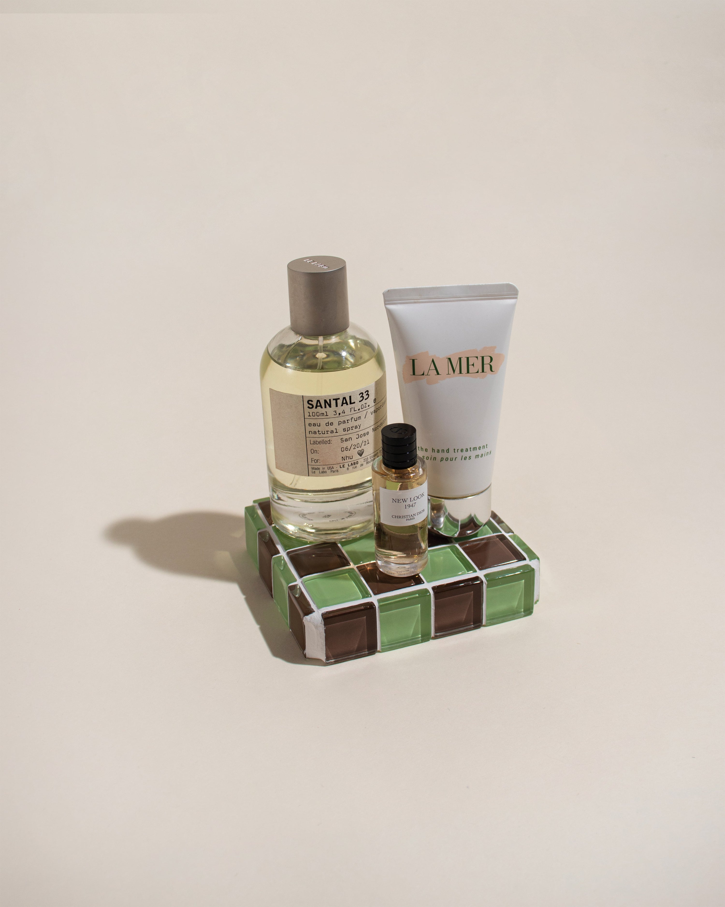 GLASS TILE CUBE - Mint Dark Chocolate
