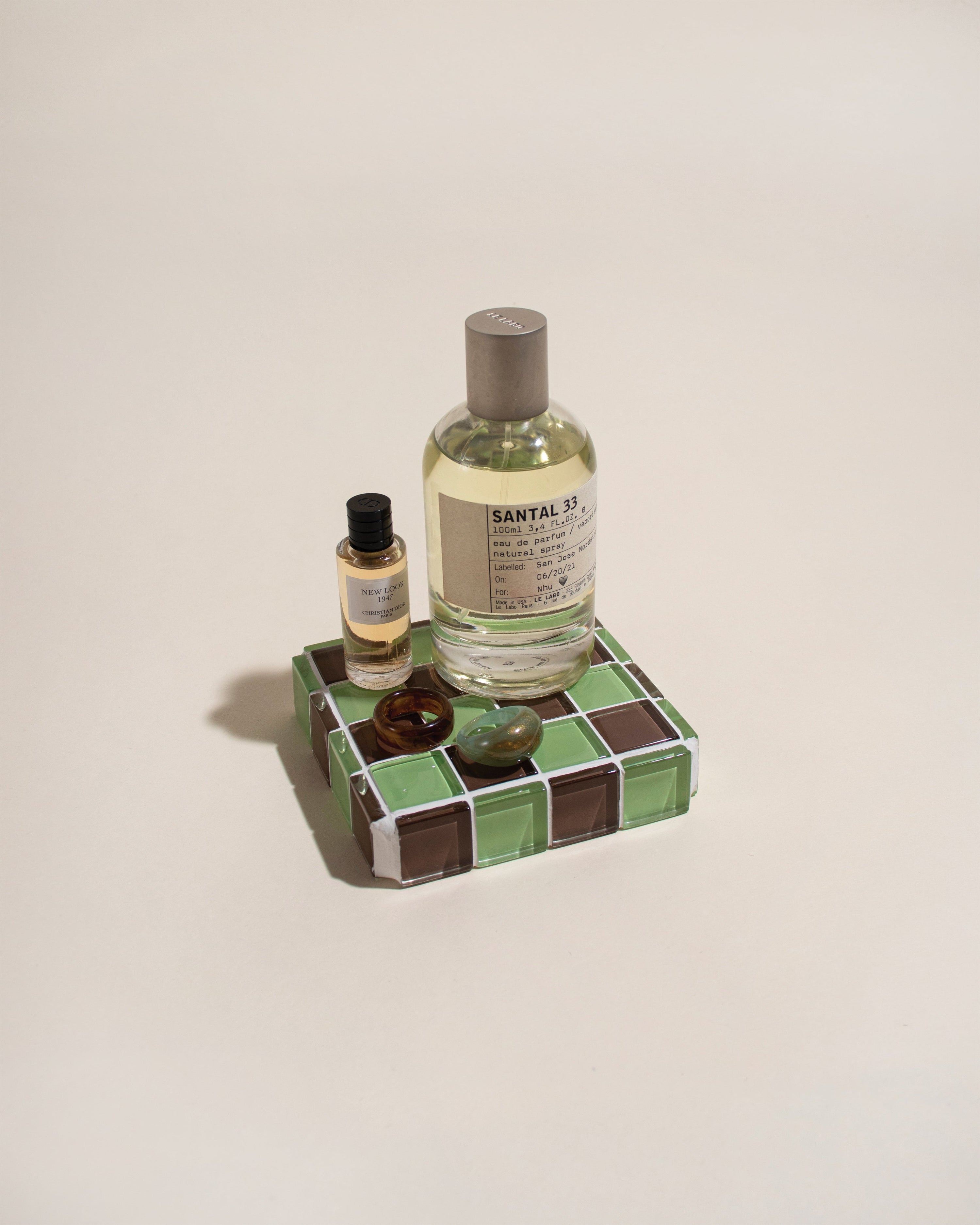 GLASS TILE CUBE - Mint Dark Chocolate