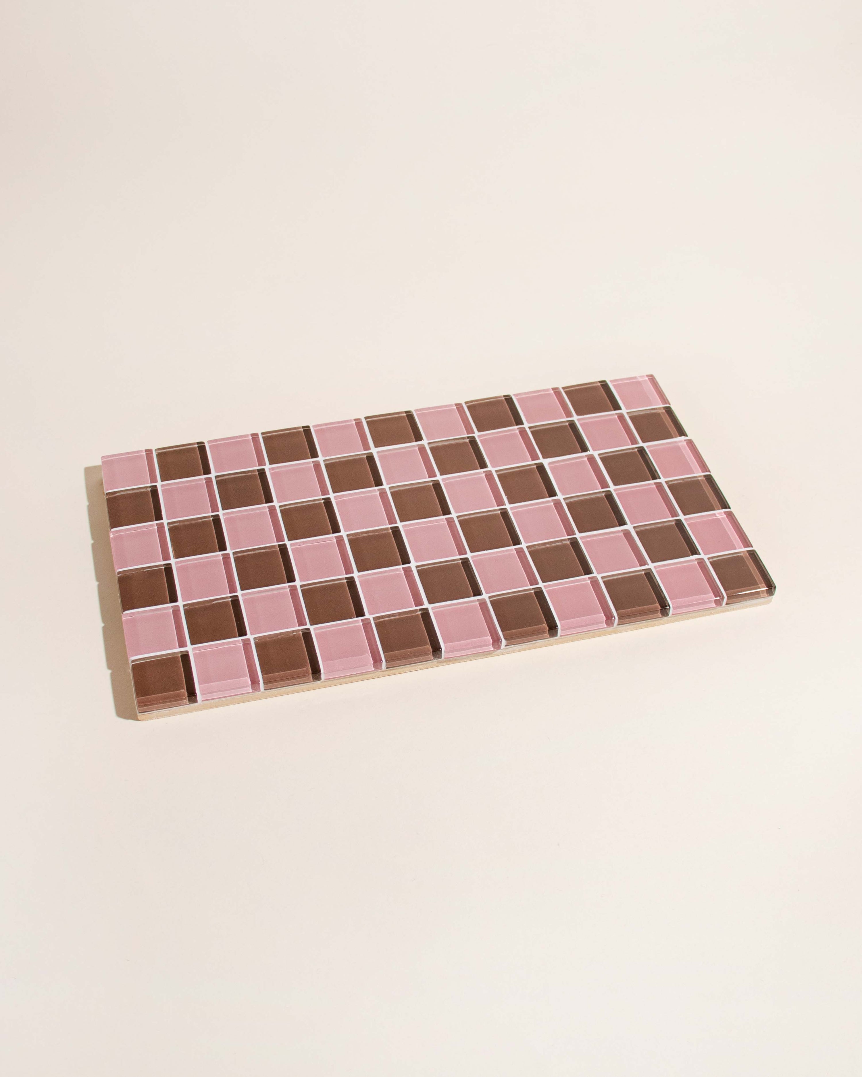 GLASS TILE DECORATIVE TRAY - Strawberry Dark Chocolate