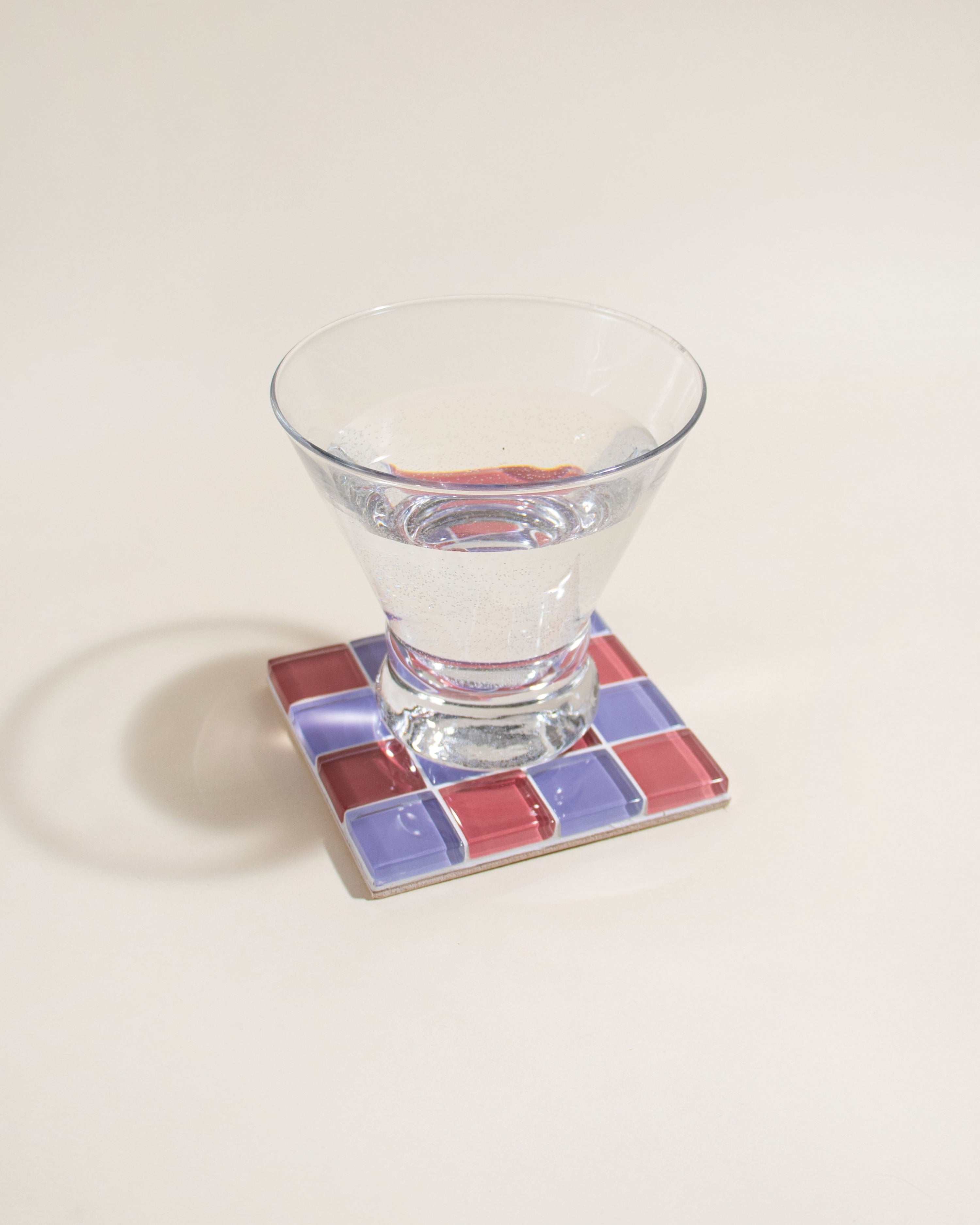 GLASS TILE COASTER - Pinky Rose