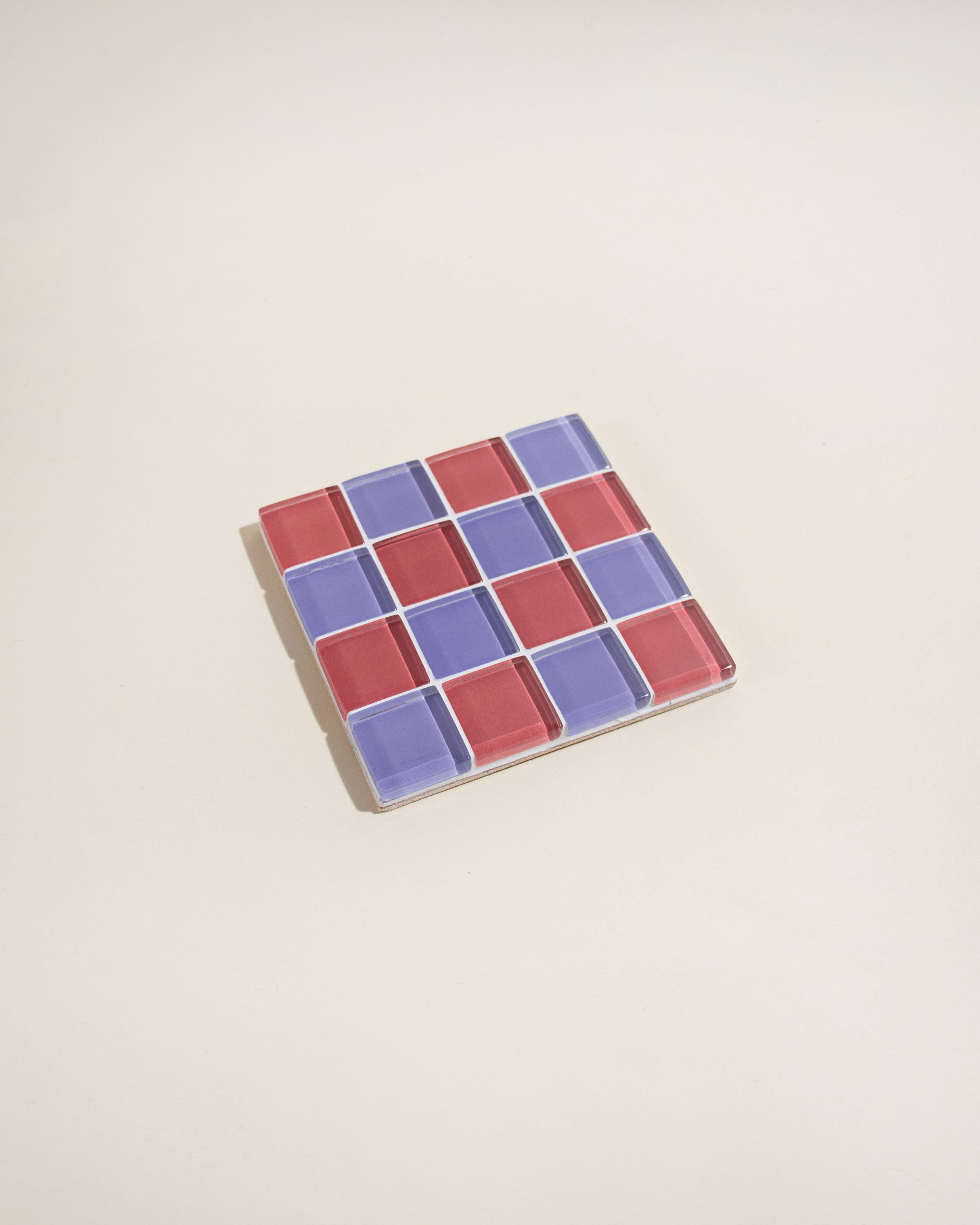 GLASS TILE COASTER - Pinky Rose