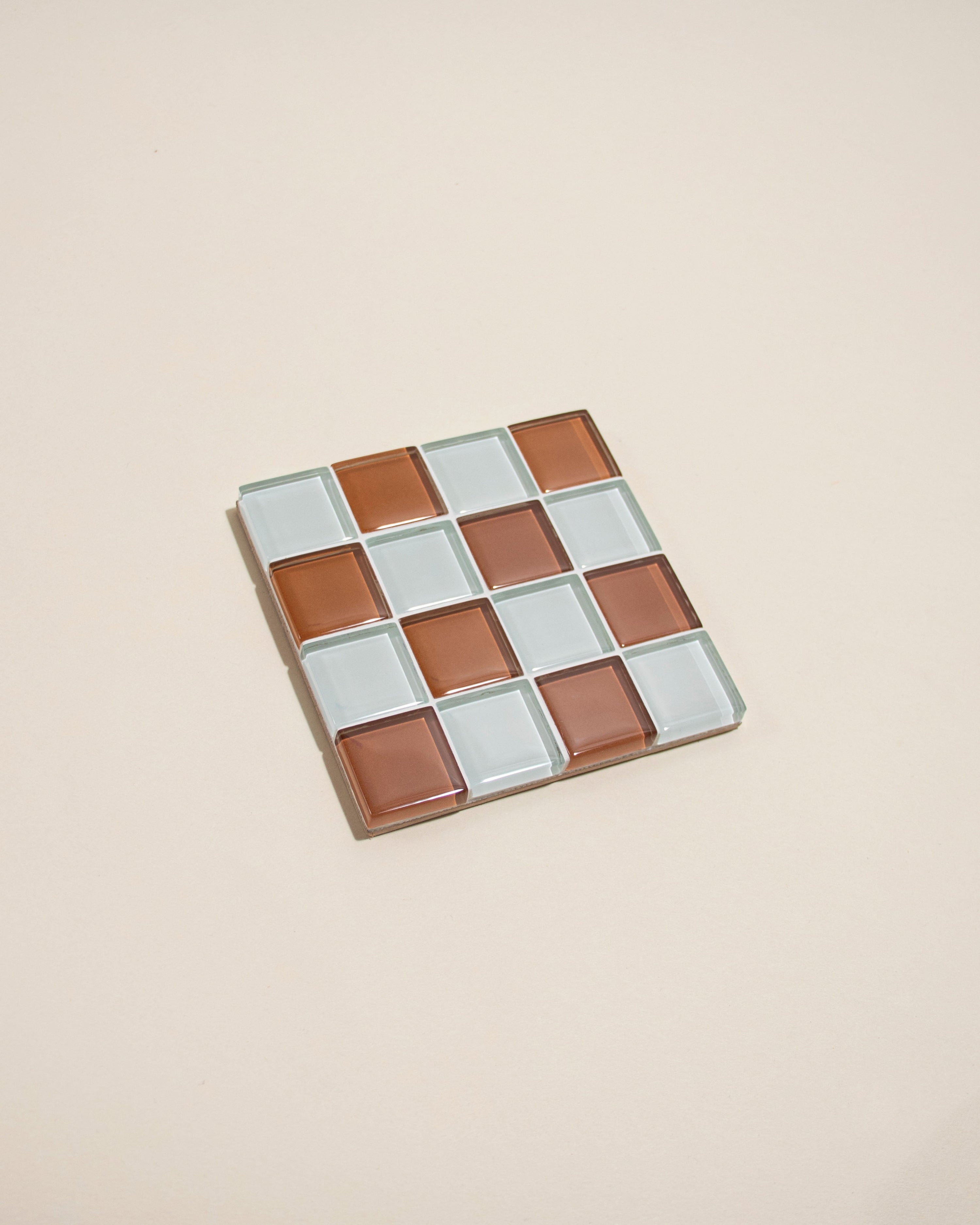 GLASS TILE COASTER - Orange Peel Milk Chocolate