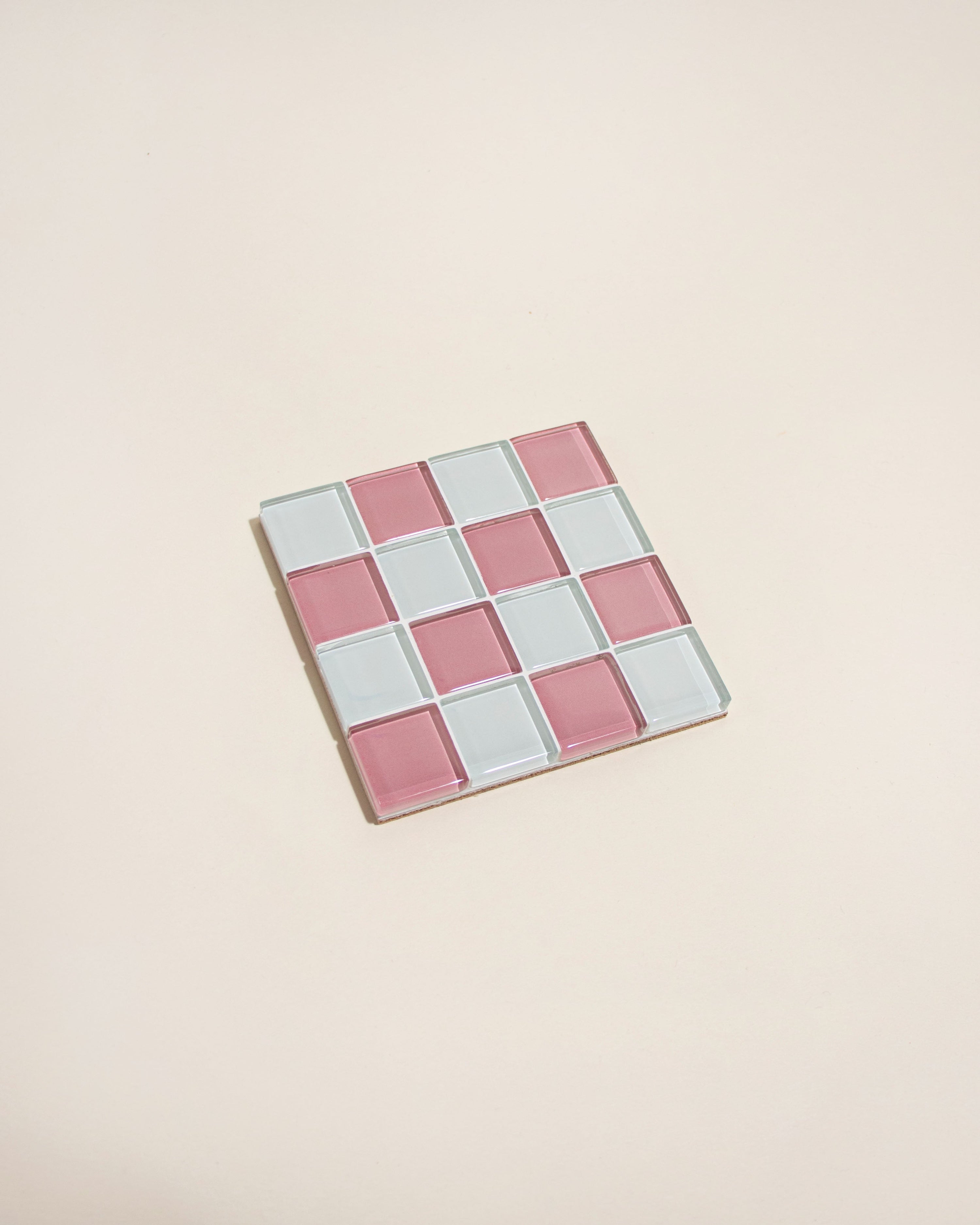 GLASS TILE COASTER - Pink Himalayan Milk Chocolate