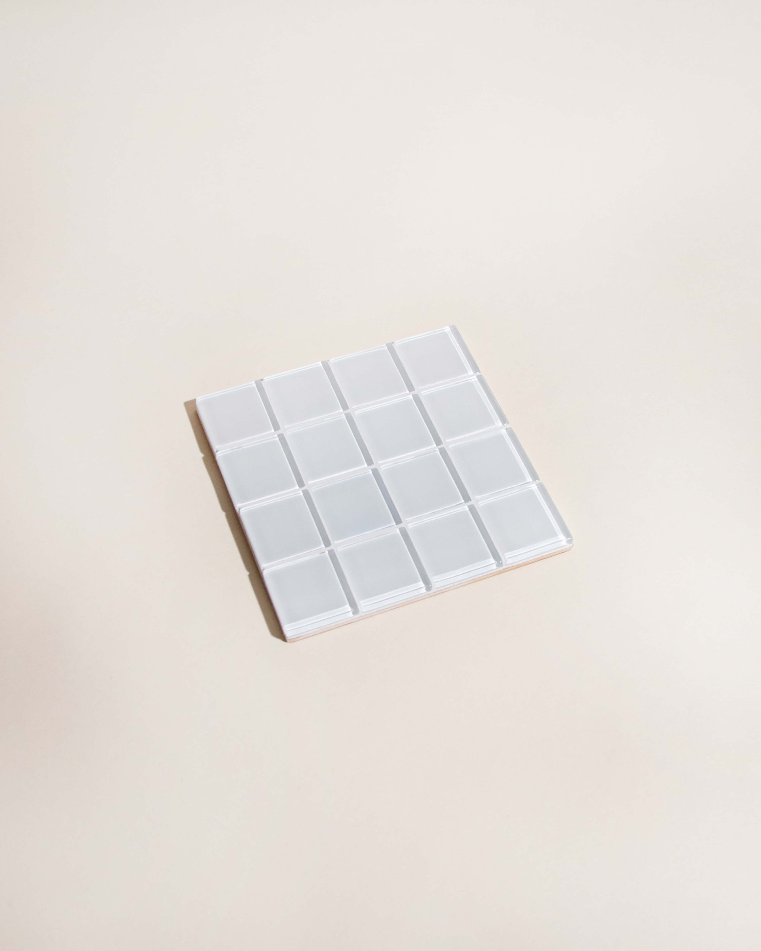 GLASS TILE COASTER - GLOSS - White Canvas