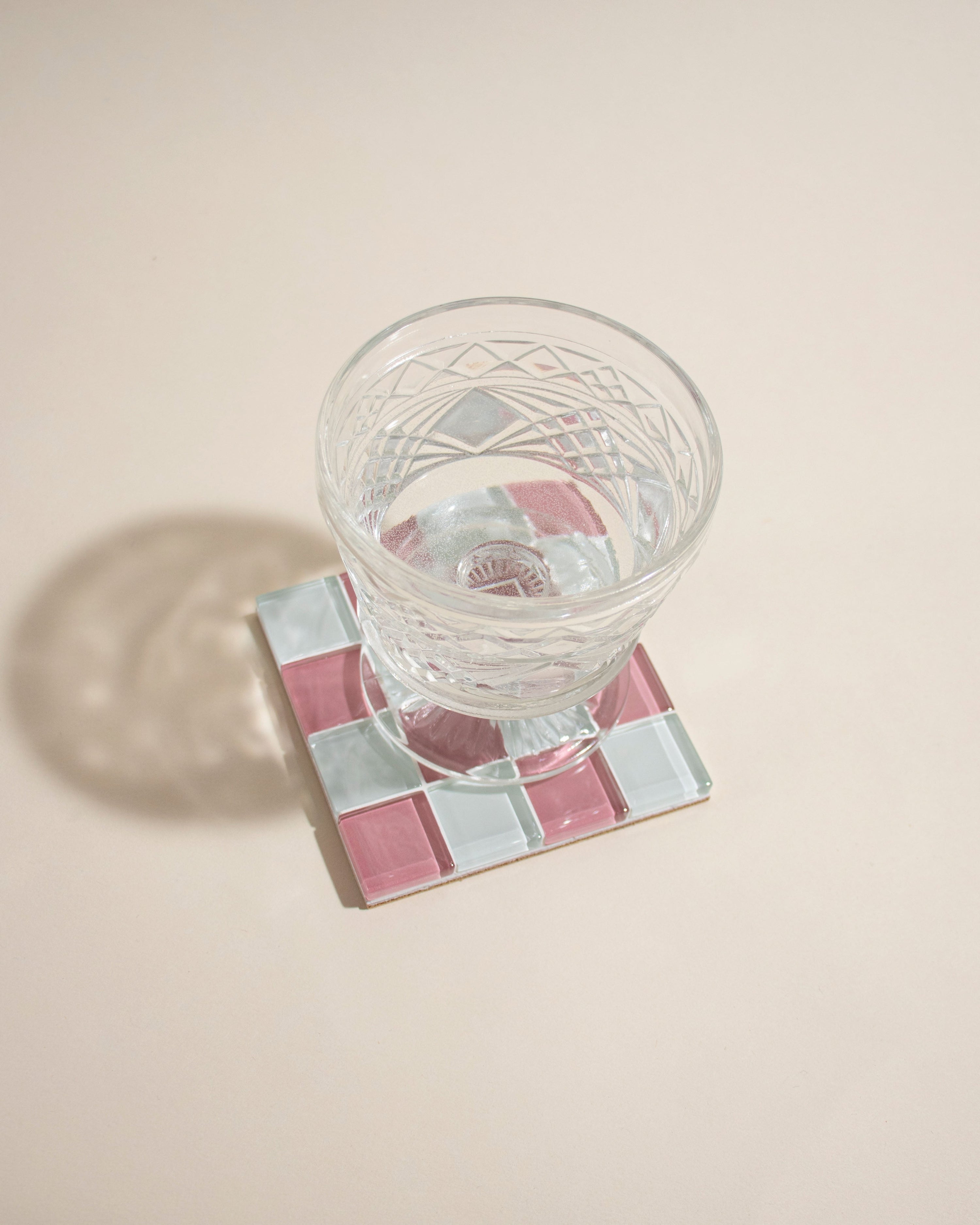 GLASS TILE COASTER - Pink Himalayan Milk Chocolate