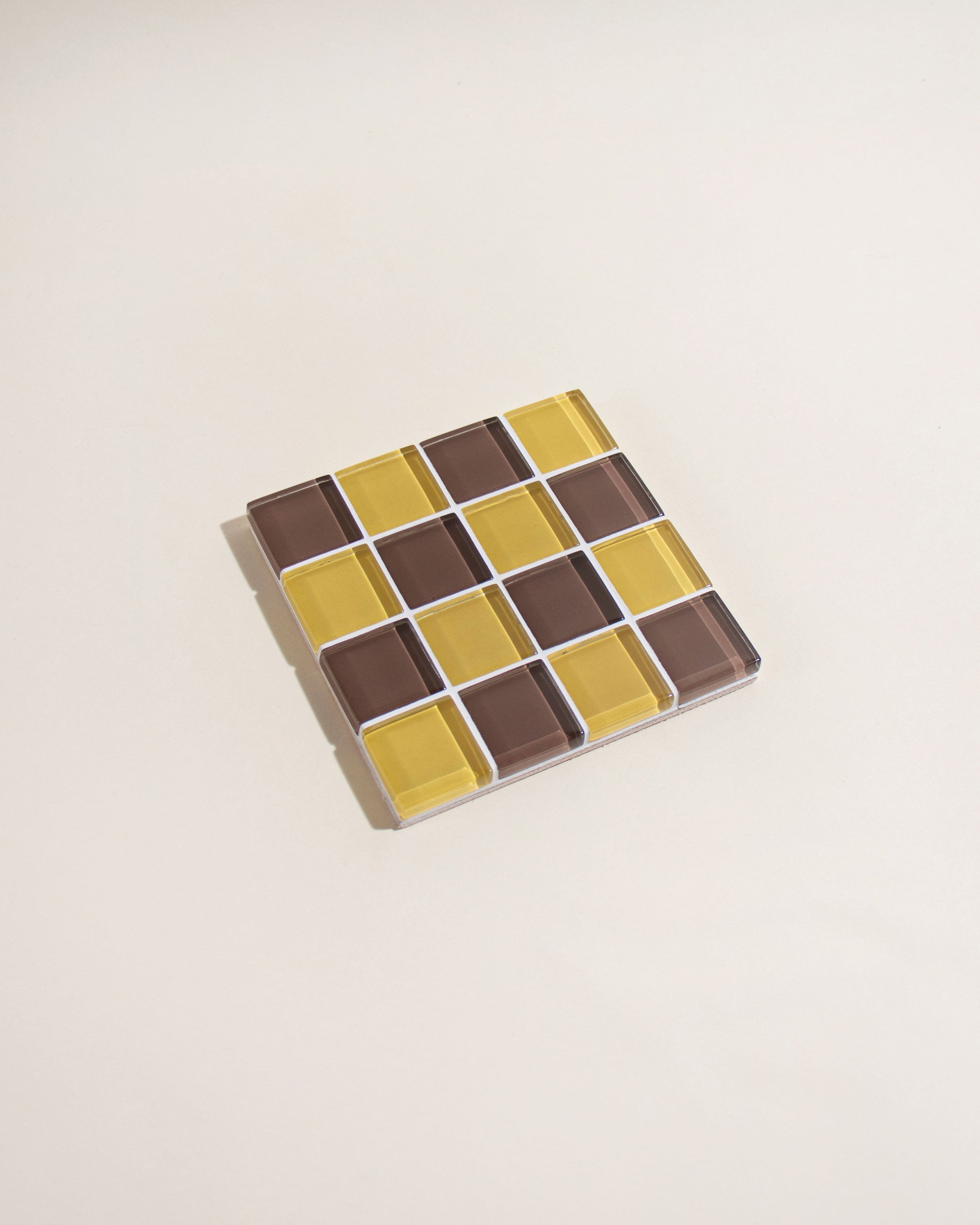 GLASS TILE COASTER - Toffee & Almond Dark Chocolate
