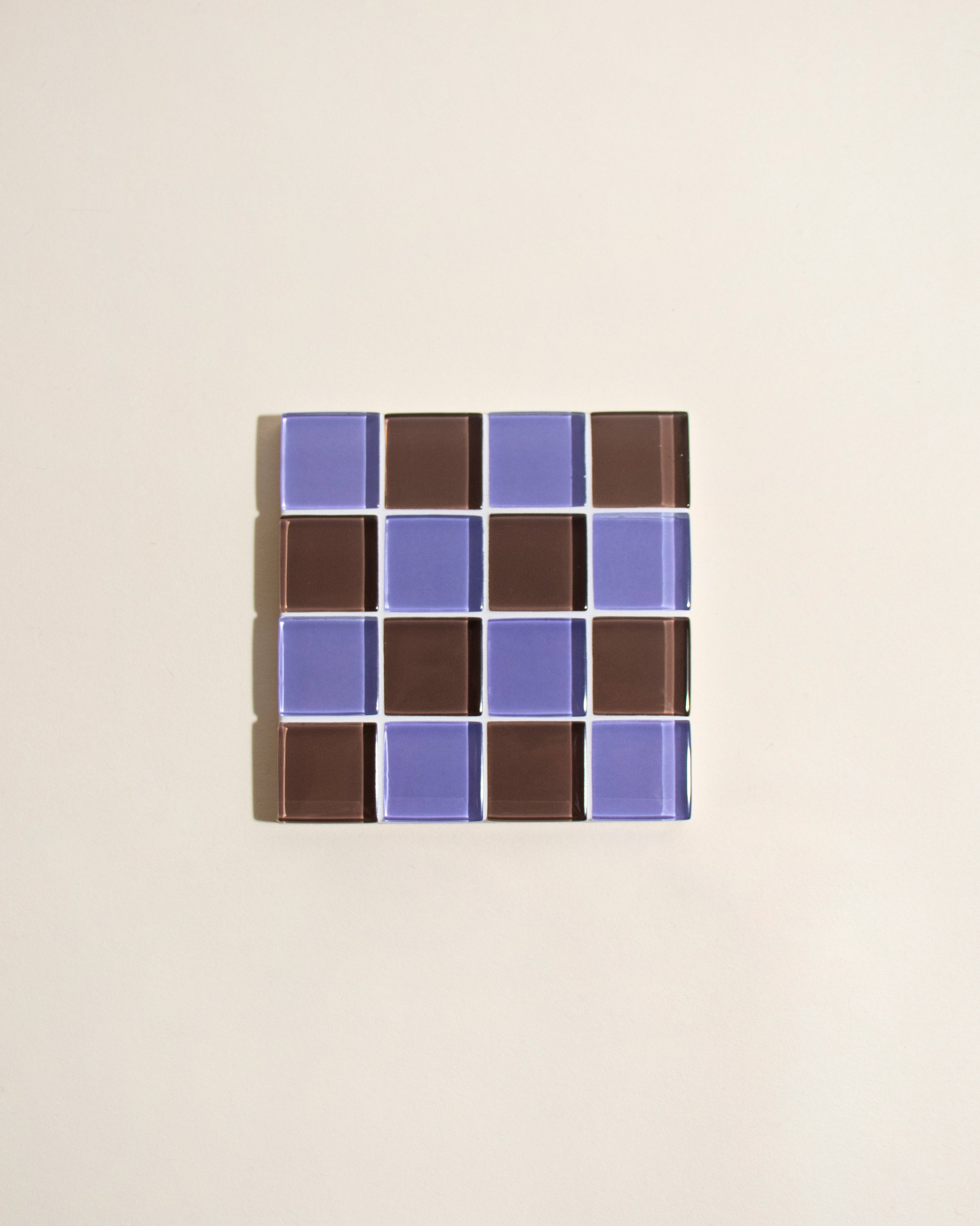 GLASS TILE COASTER - Lavender Dark Chocolate