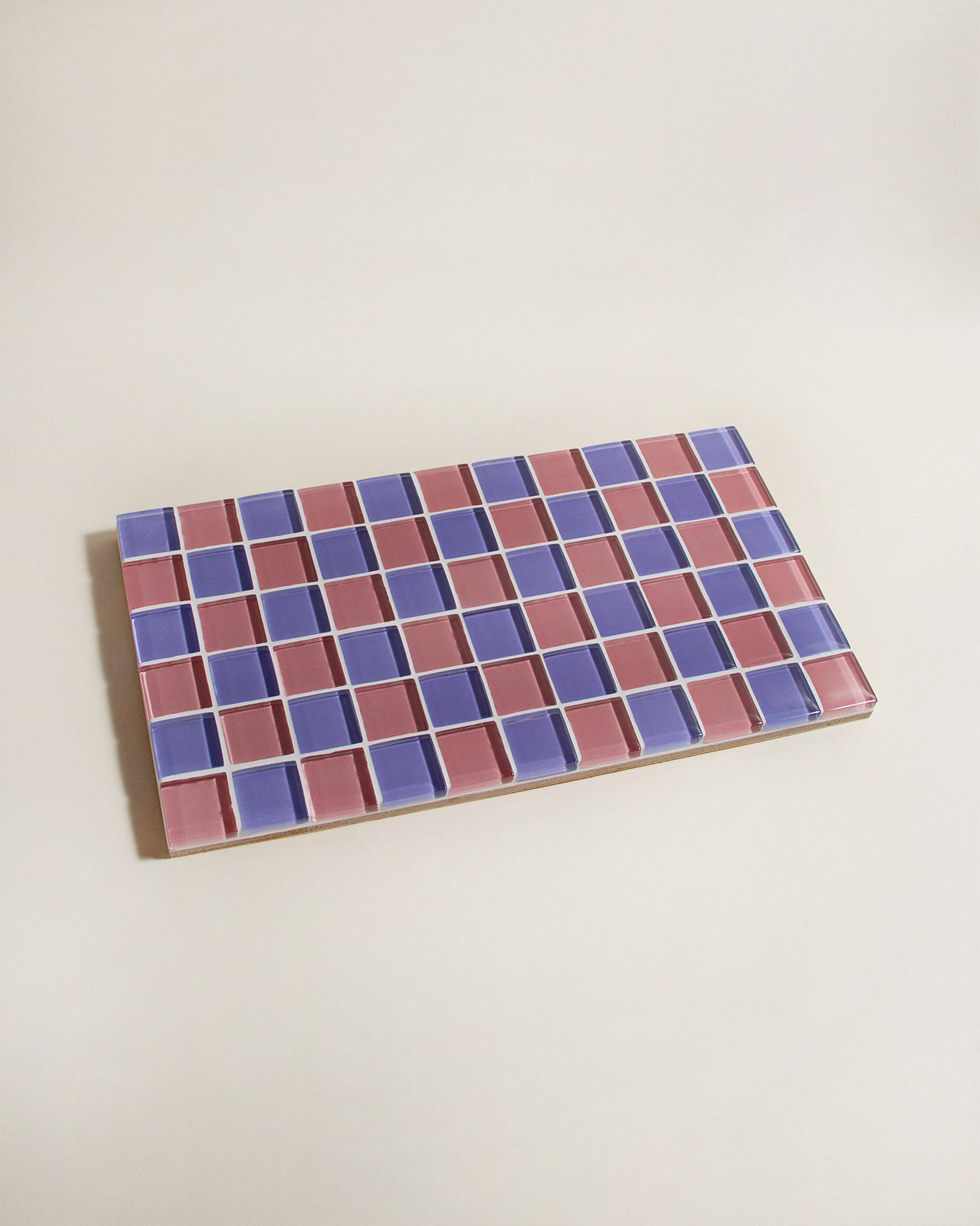 GLASS TILE DECORATIVE TRAY - Unicorn Checkered