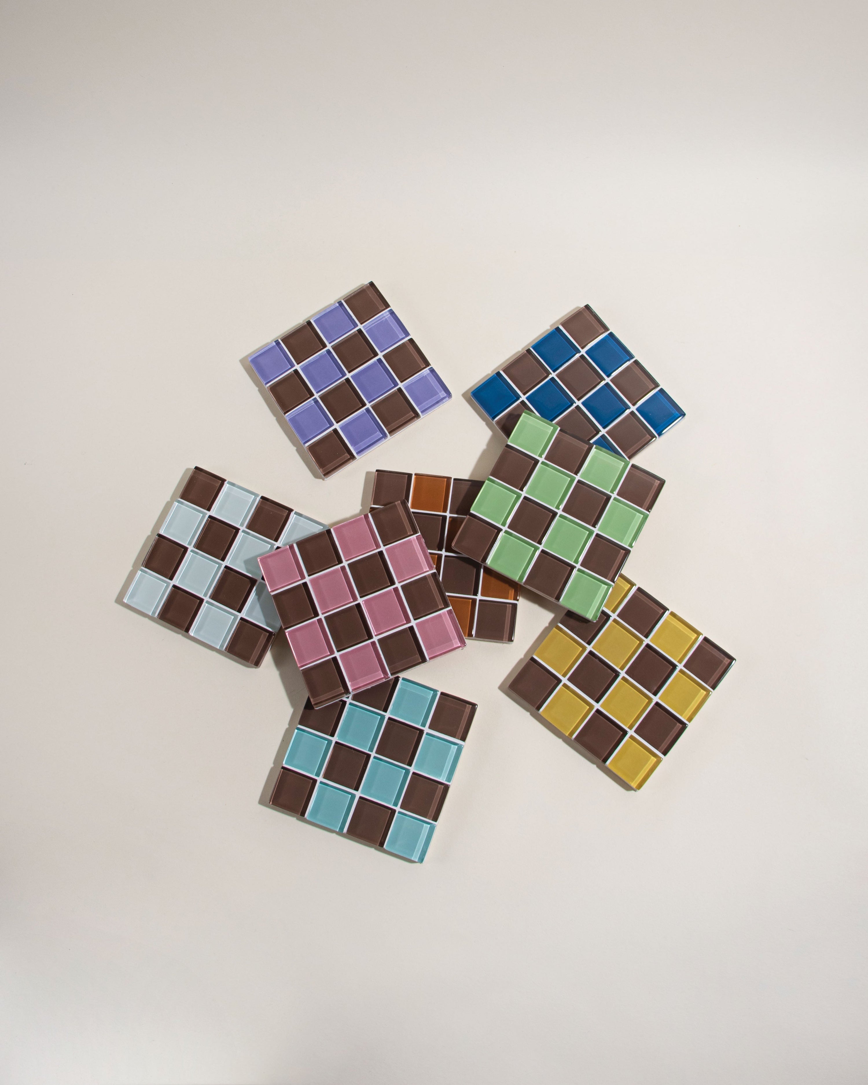 GLASS TILE COASTER - Strawberry Dark Chocolate