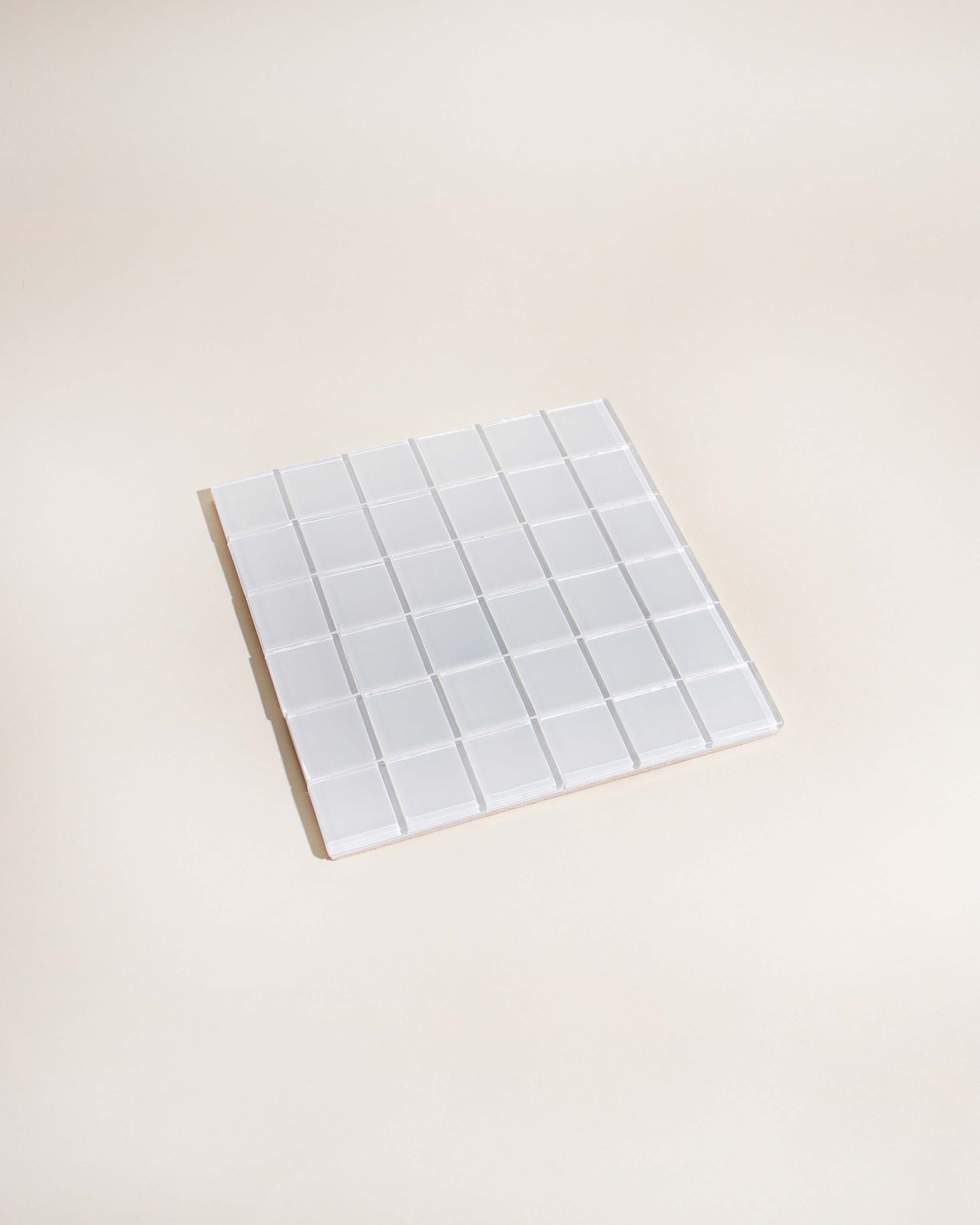 GLASS TILE DECORATIVE TRAY - White Canvas