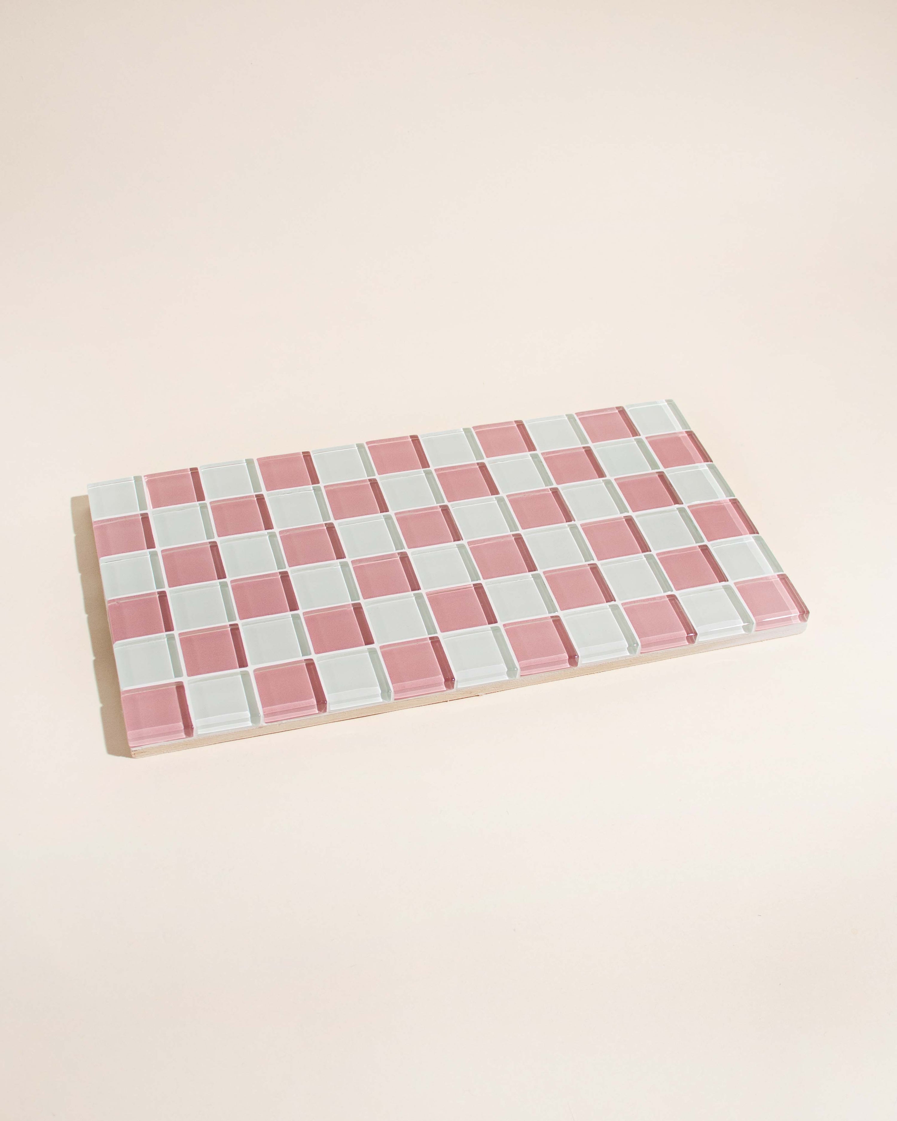 GLASS TILE DECORATIVE TRAY - Pink Himalayan Salt Milk Chocolate
