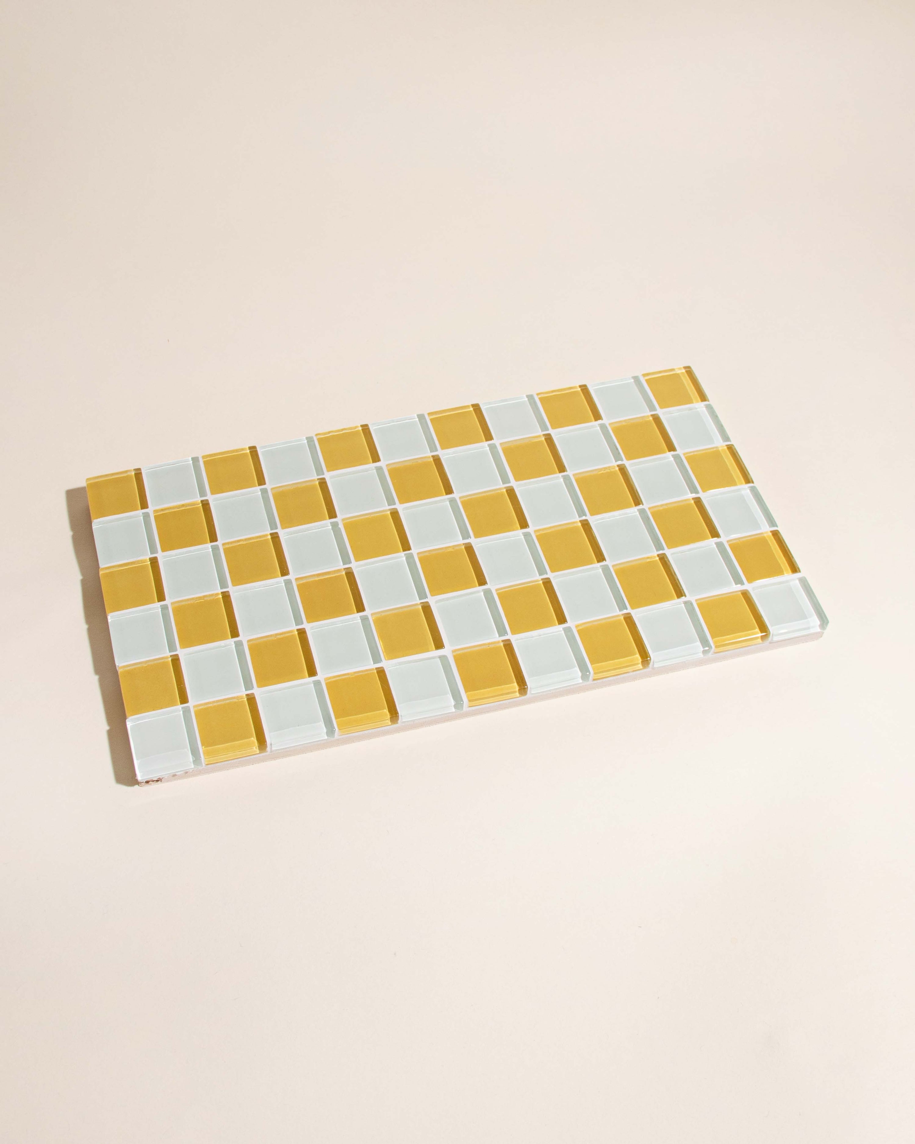 GLASS TILE DECORATIVE TRAY - Honey Milk Chocolate