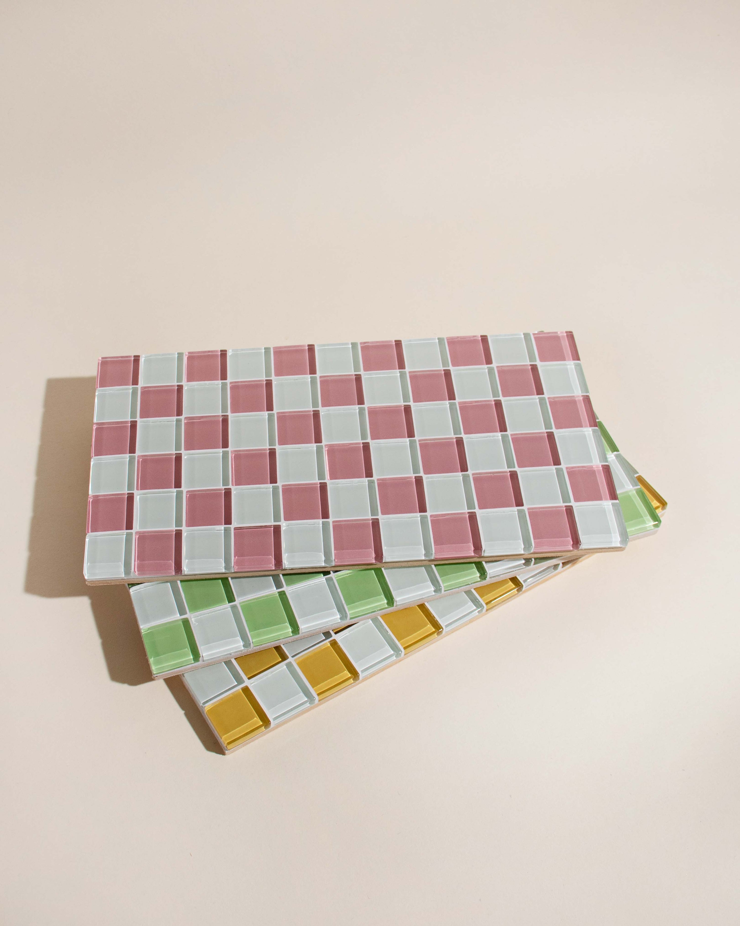GLASS TILE DECORATIVE TRAY - Pink Himalayan Salt Milk Chocolate