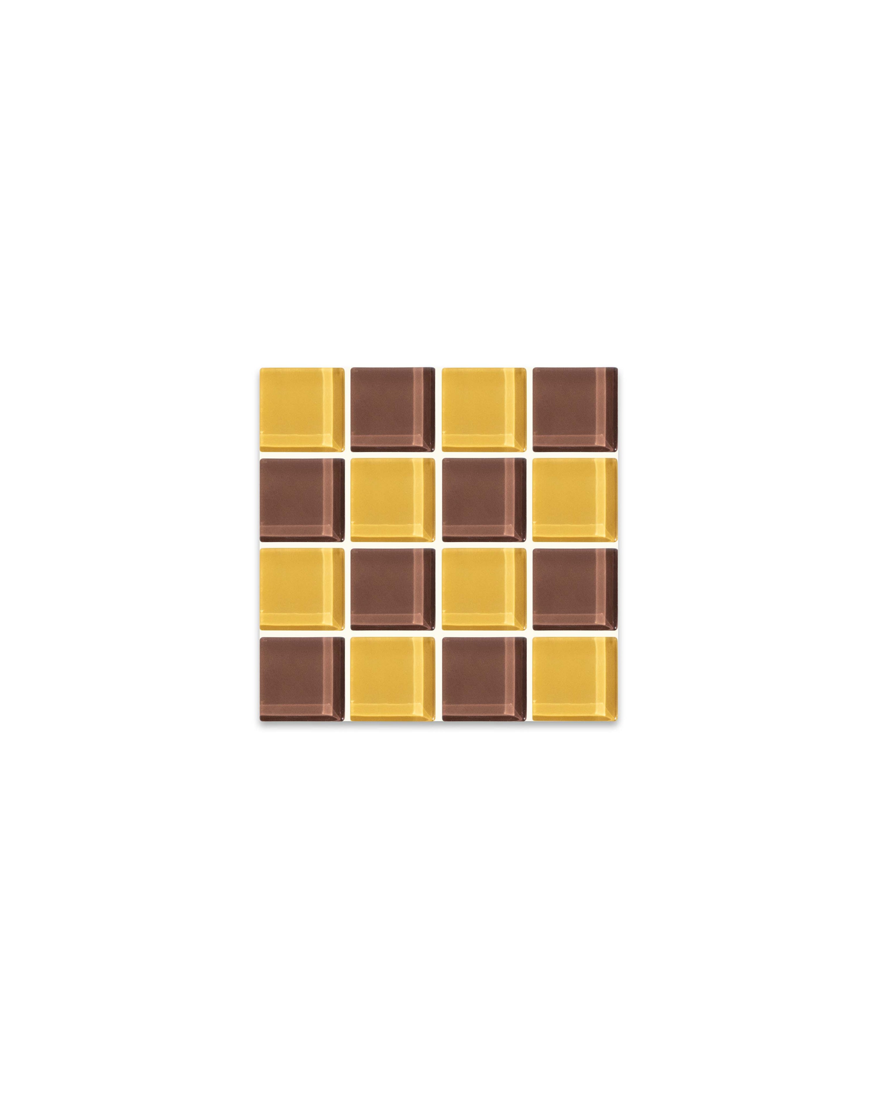 GLASS TILE COASTER - Toffee & Almond Dark Chocolate