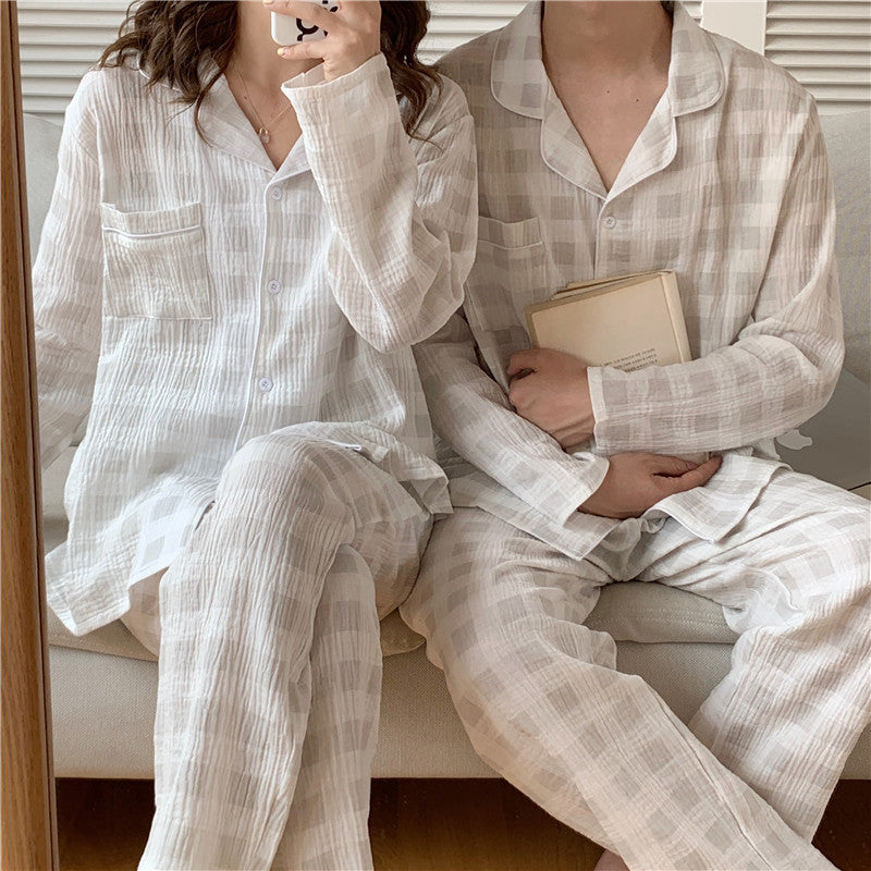 Urban White Check Pajamas Fall Sleepwear