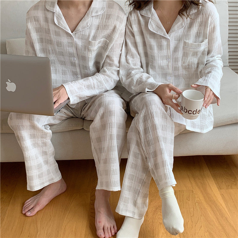 Urban White Check Pajamas Fall Sleepwear