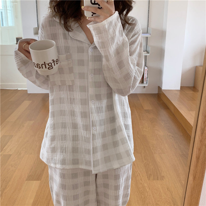 Urban White Check Pajamas Fall Sleepwear