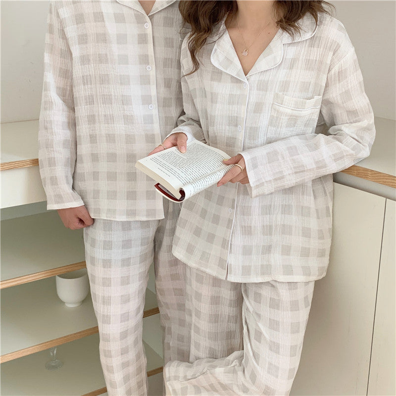 Urban White Check Pajamas Fall Sleepwear