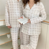 Urban White Check Pajamas Fall Sleepwear