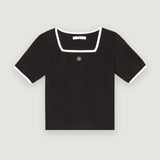 Women's Color Block Square Neck T-shirt