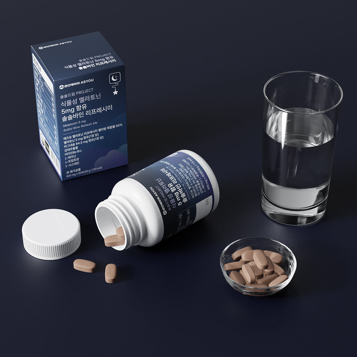 Plant Melatonin 5mg Solsolbaine Refresh Me + Sleep Mask