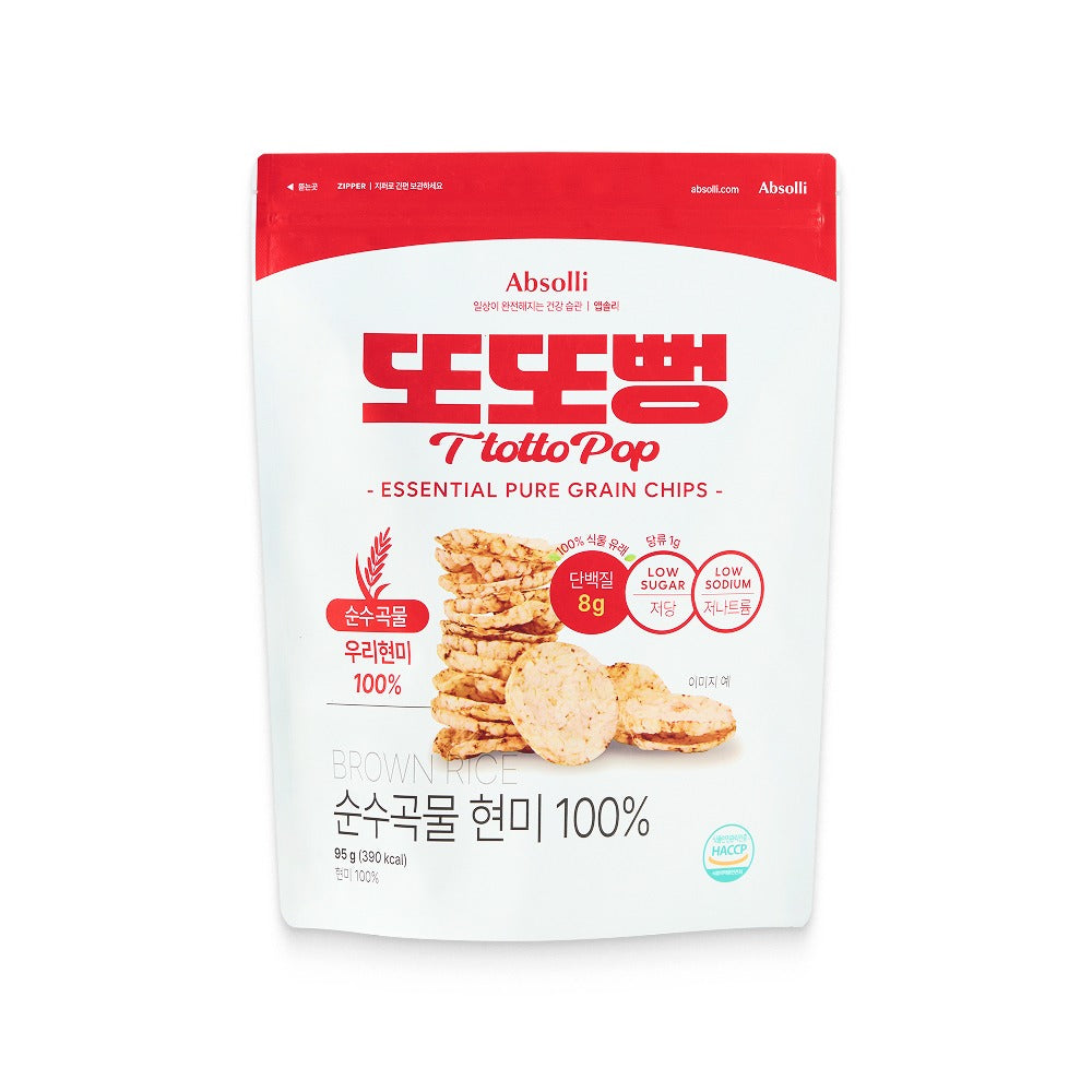 Absolli TtoTtoPpeong 100% Whole Grain Brown Rice Chips 95g