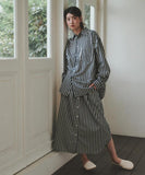 Door To Door Ticking Stripe Skirt Navy