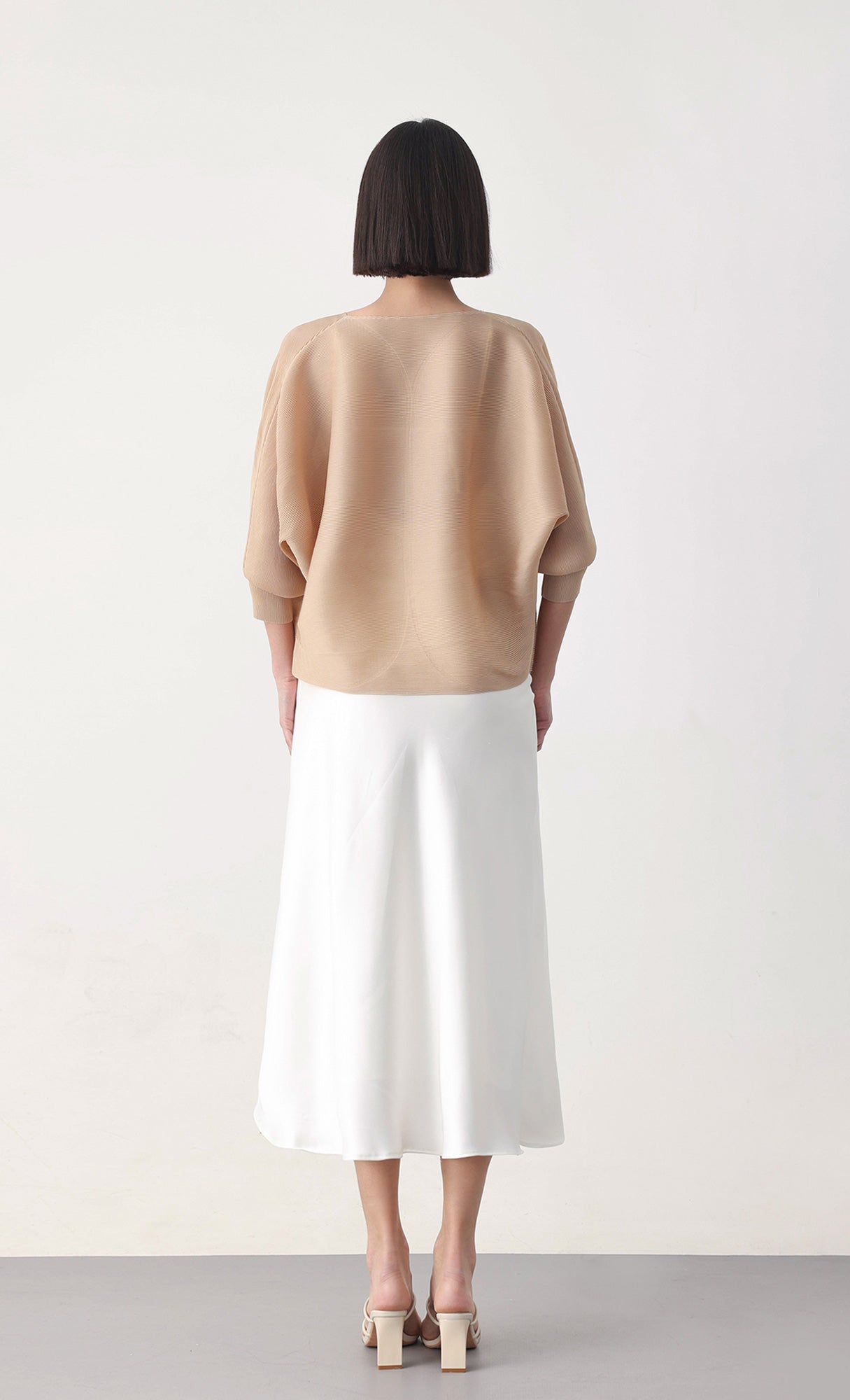 Pleatsmood Ainy Pleats Cardigan Jacket Beige