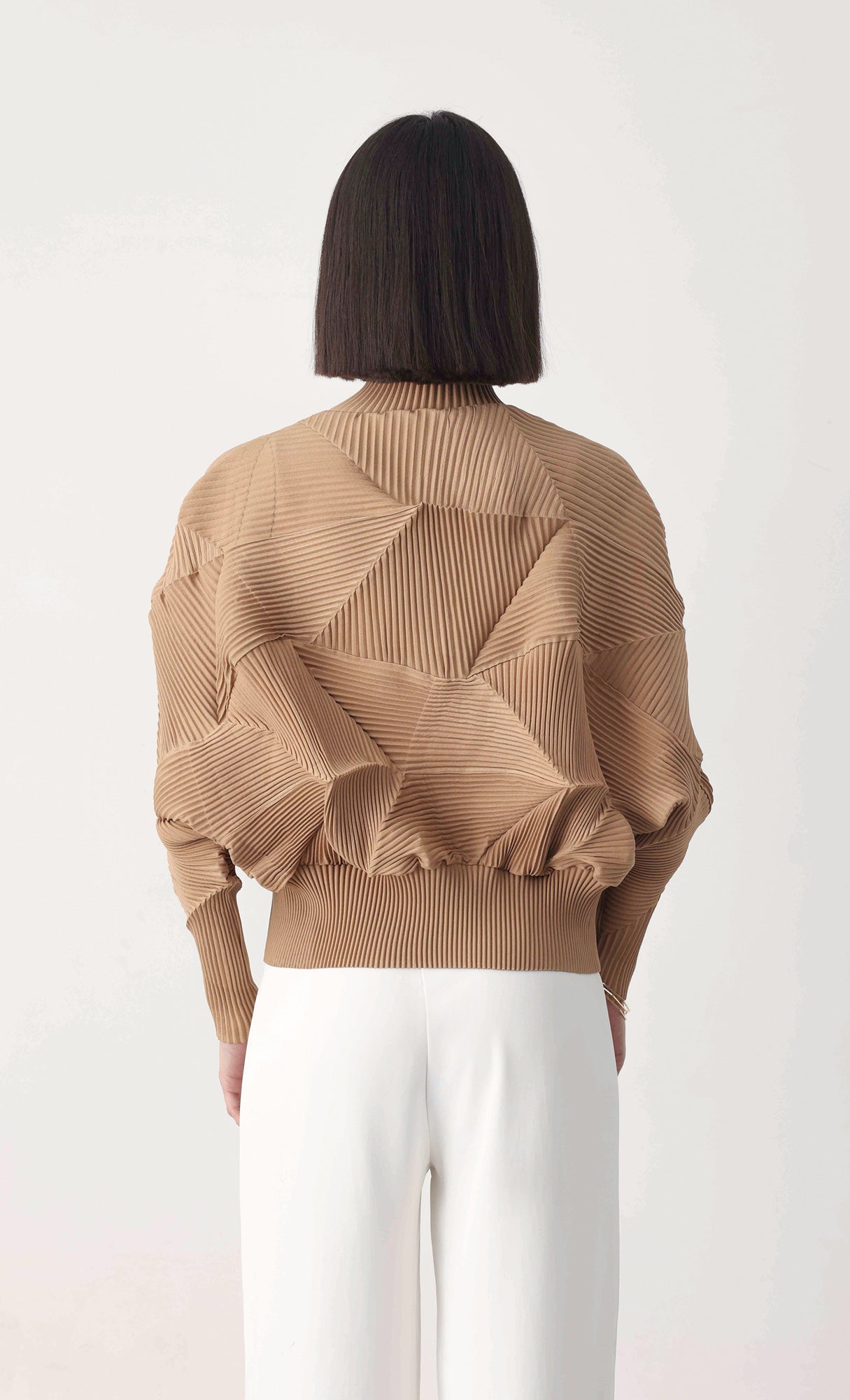 Pleatsmood Twoway Pleats Zip-up Beige