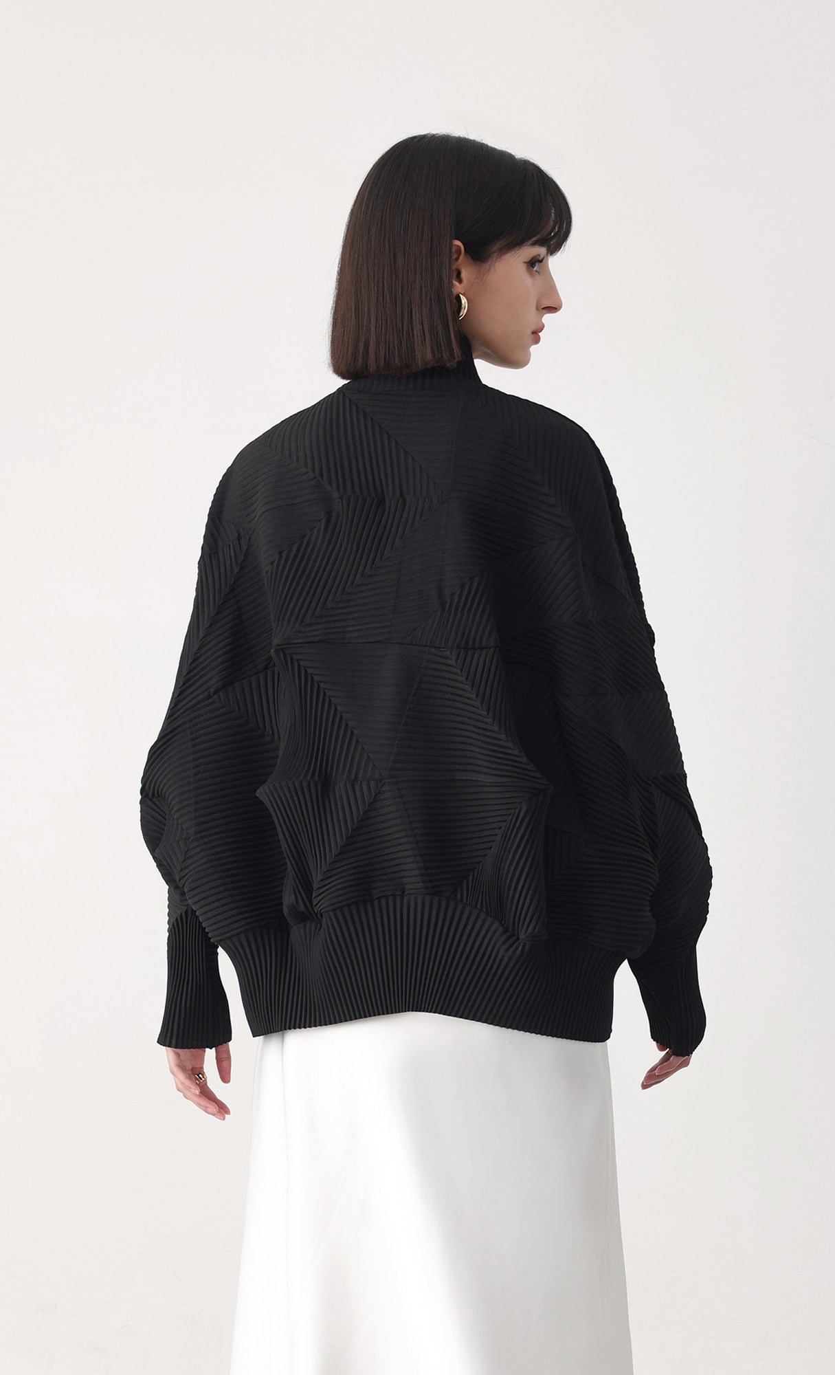 Pleatsmood Twoway Pleats Zip-up Black