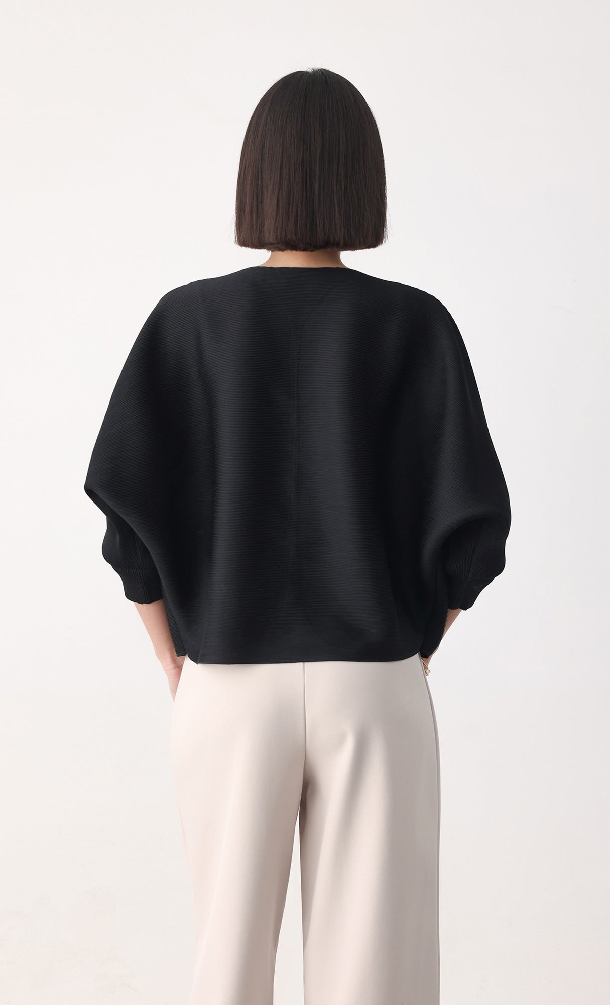 Pleatsmood Ainy Pleats Cardigan Jacket Black
