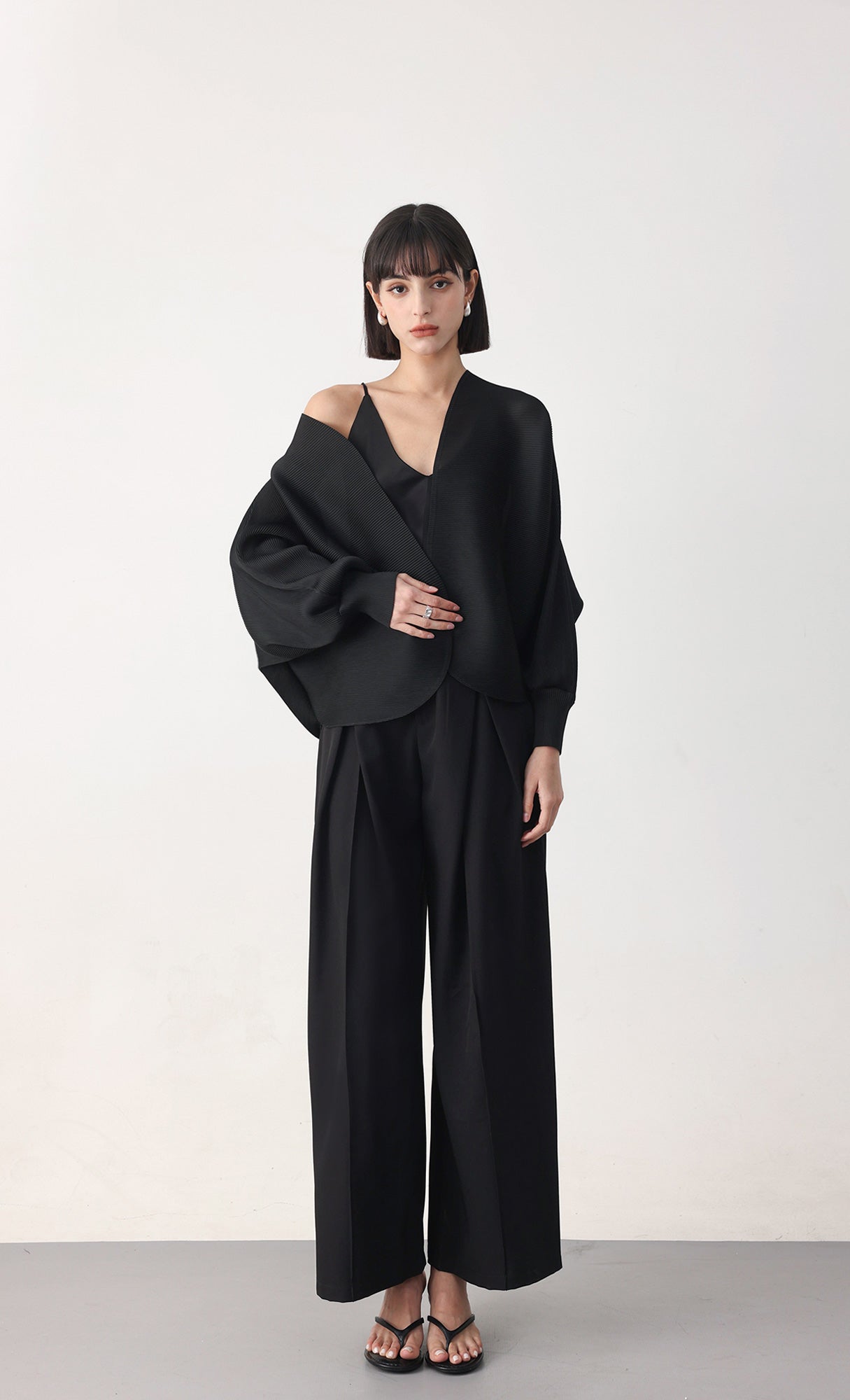 Pleatsmood Ray Pleats Cardigan Black