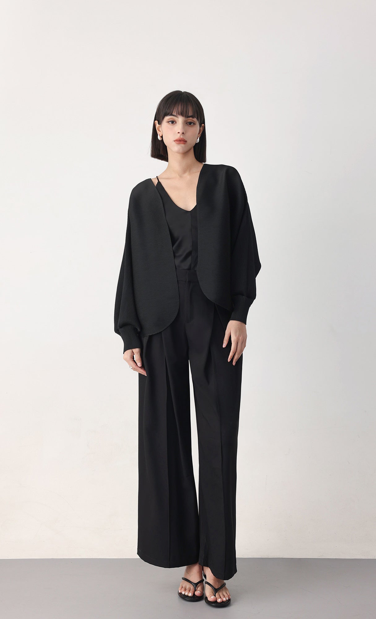 Pleatsmood Ray Pleats Cardigan Black