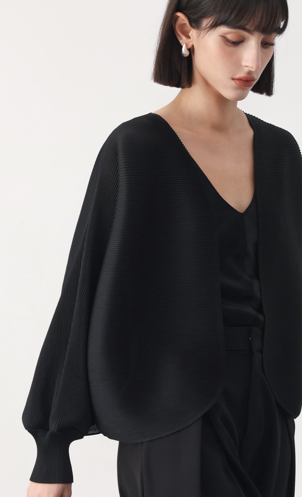 Pleatsmood Ray Pleats Cardigan Black