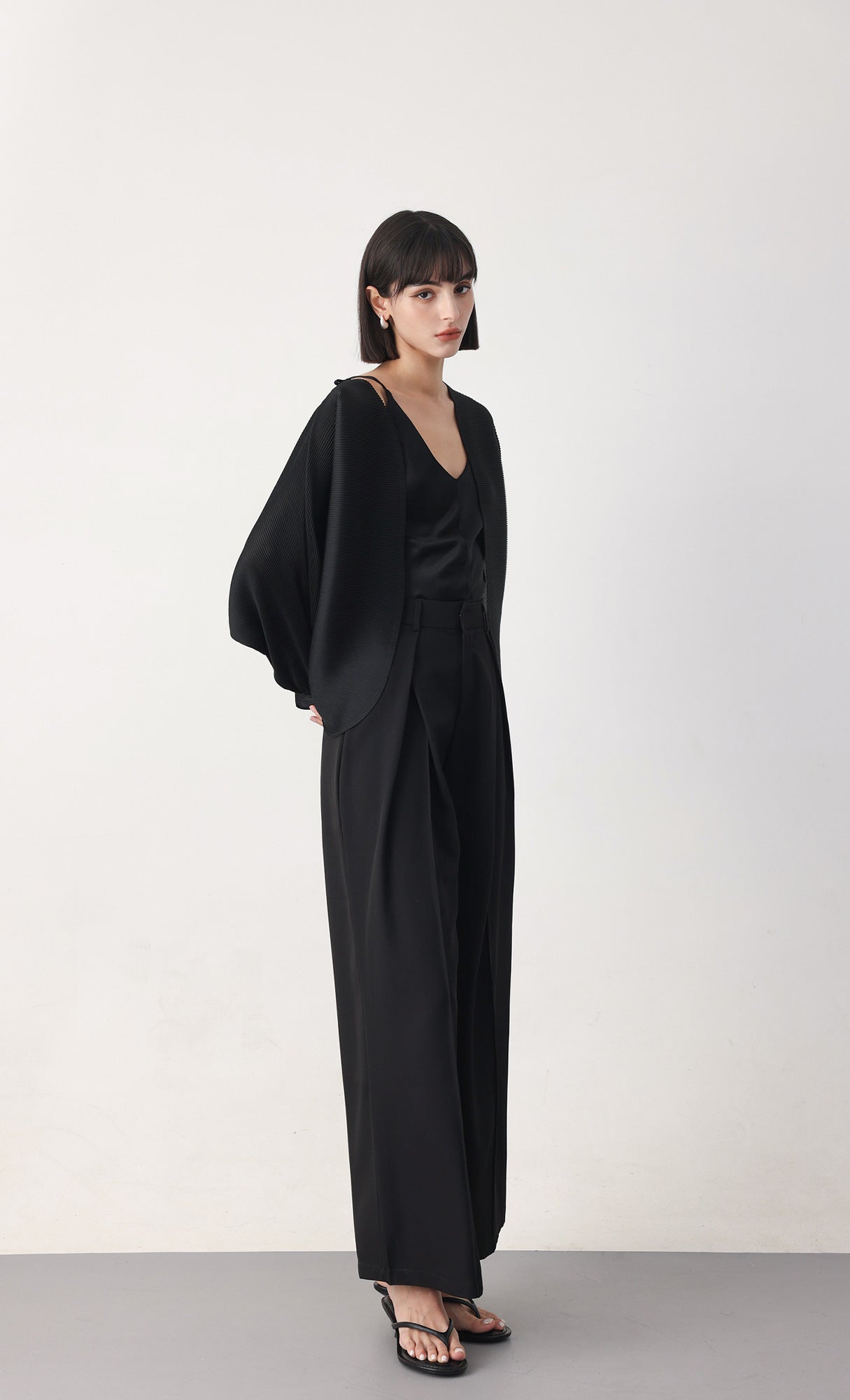 Pleatsmood Ray Pleats Cardigan Black