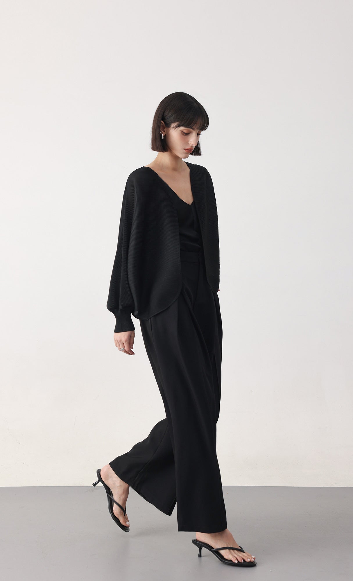 Pleatsmood Ray Pleats Cardigan Black